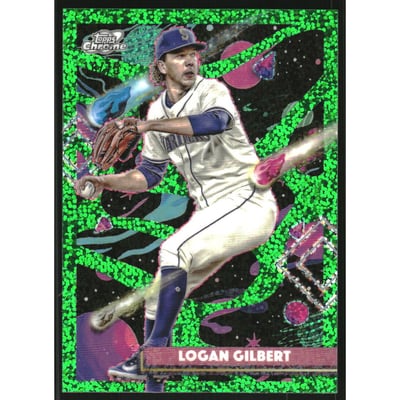 2025 Topps Cosmic Chrome Green Space Dust Refractors #34 Logan Gilbert