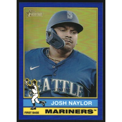 2025 Topps Heritage Chrome Blue Refractors #670 Josh Naylor