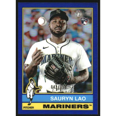 2025 Topps Heritage Chrome Blue Refractors #675 Sauryn Lao
