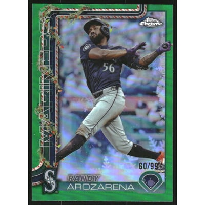 2025 Topps Holiday Chrome Green Refractors #HC122 Randy Arozarena