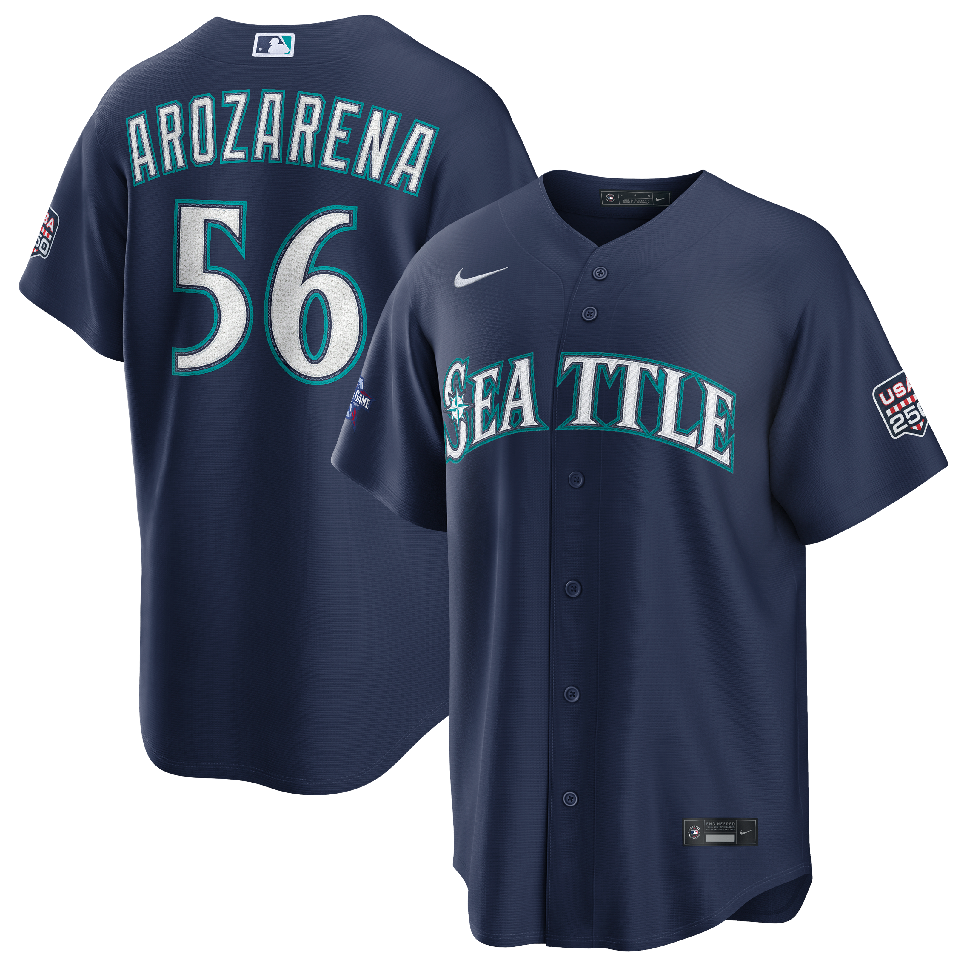 2026 All-Star Game Men's Seattle Mariners Randy Arozarena Nike Navy Replica Jersey