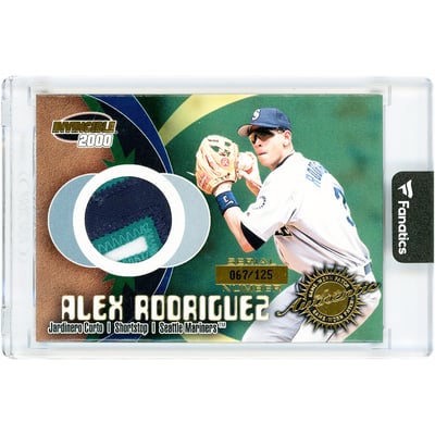 Alex Rodriguez Seattle Mariners 2000 Pacific Invincible 2000 Game Used Tri-Color Jersey Relic #29 #67/125 Card