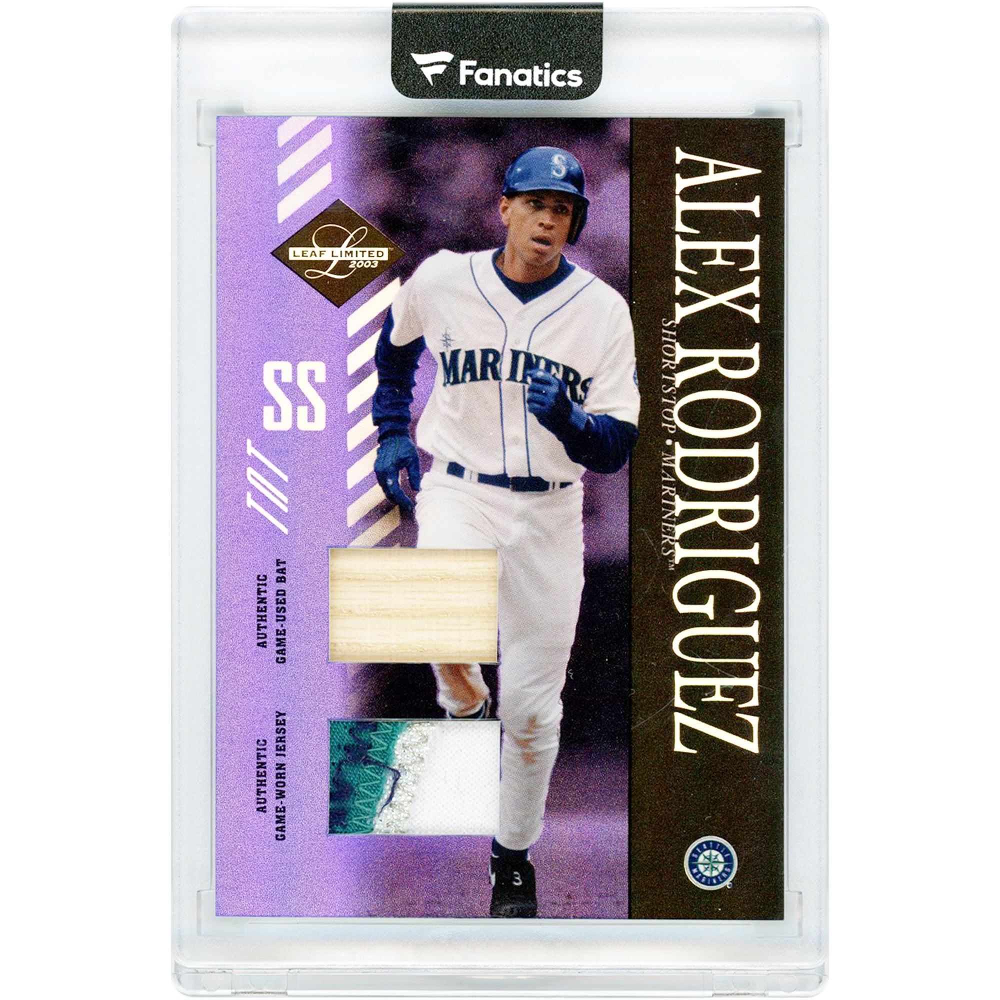 Alex Rodriguez Seattle Mariners 2003 Leaf Limited Dual Game Used Relics #111 #3/25 Card