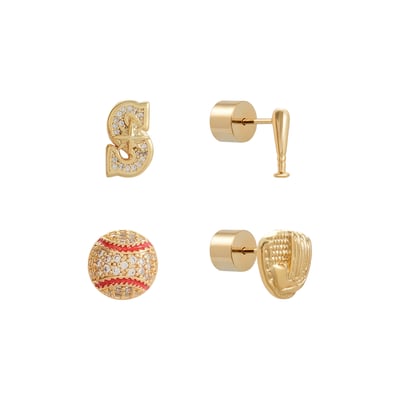 Seattle Mariners by Jill Martin Glam Day 4-Pack Post Back Earrings Set