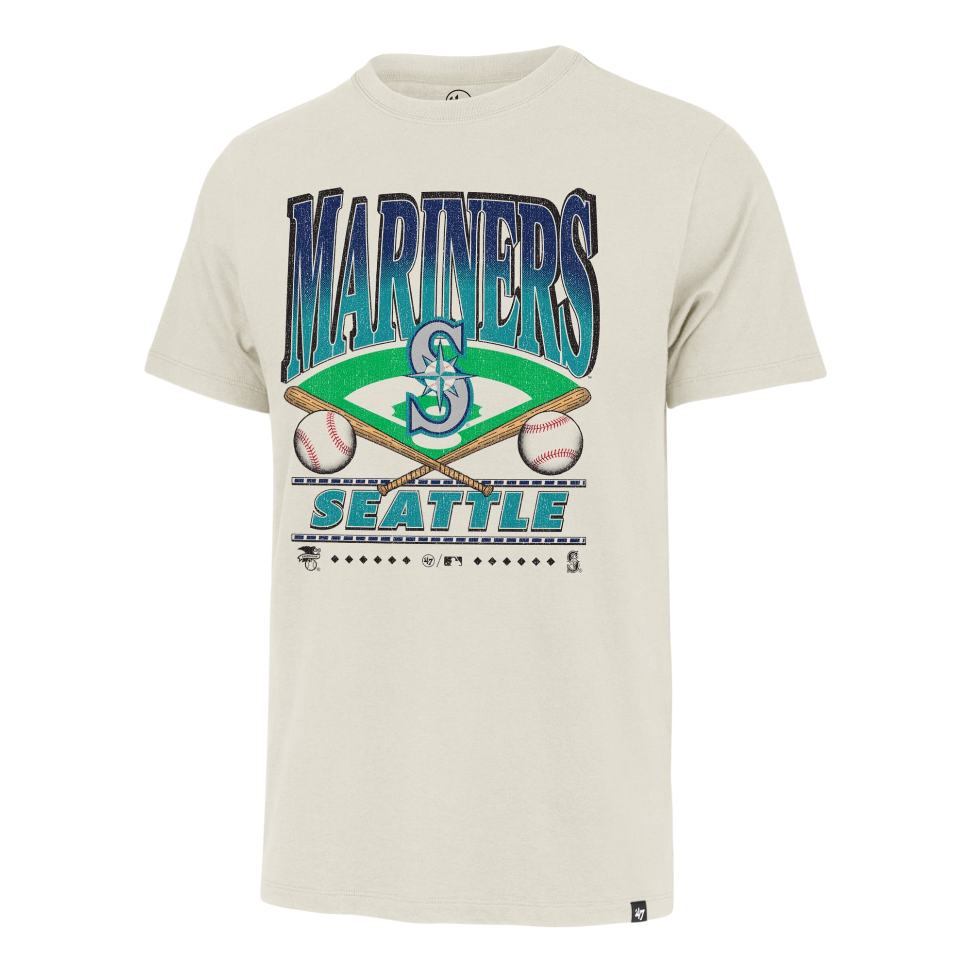 T-shirt homme '47 Tan Seattle Mariners Straight Shot Two Franklin