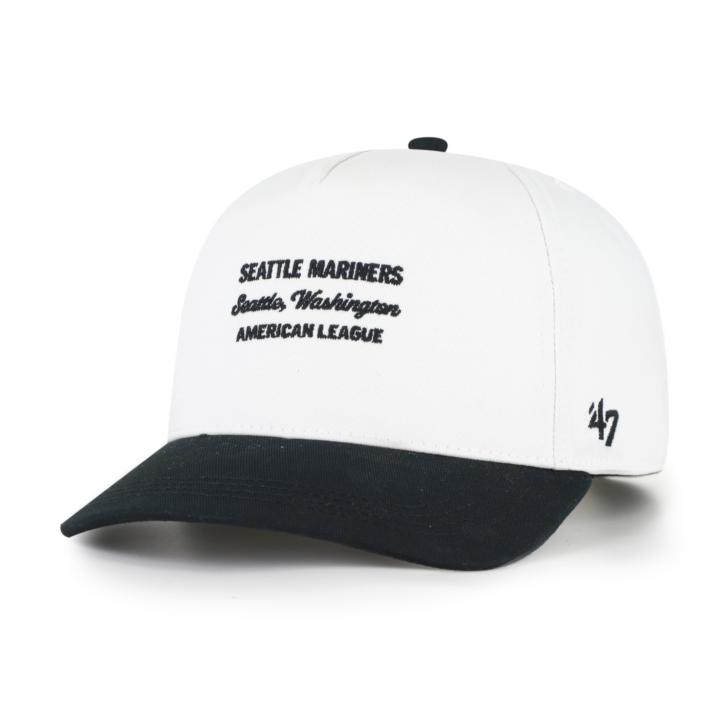 Men's '47 White/Black Seattle Mariners Contemporary Two-Tone Hitch Adjustable Hat