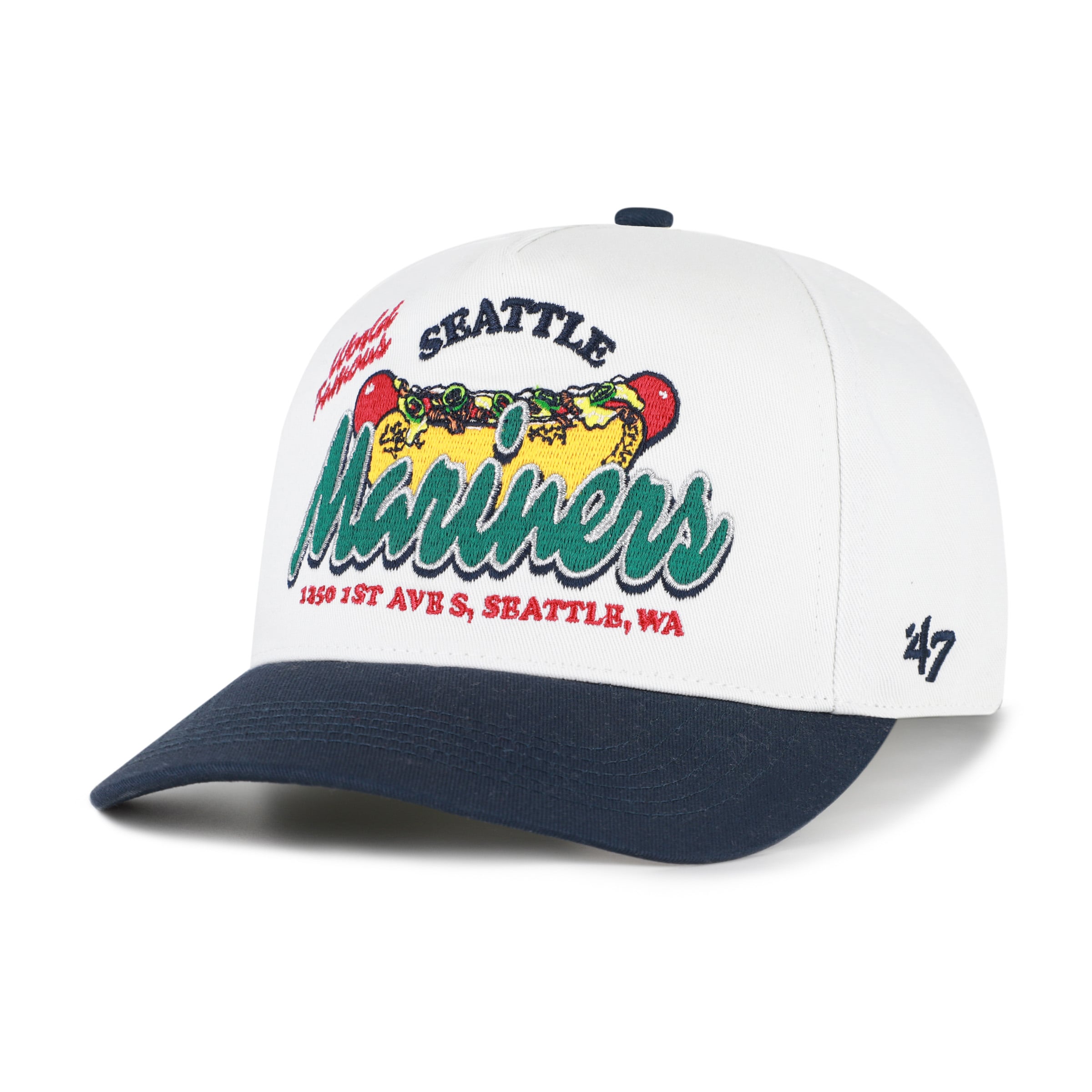 Men's '47 White/Navy Seattle Mariners Glizzy Collection Hitch Adjustable Hat