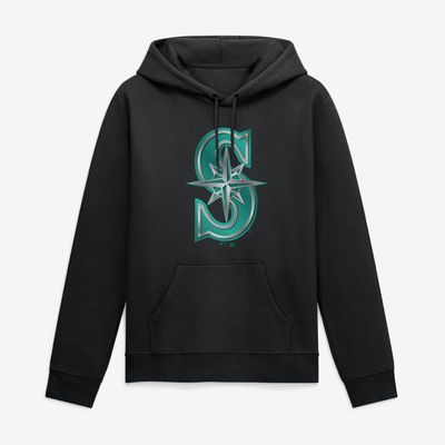 Seattle Mariners Big & Tall Metallic Mascot Hoodie - Black