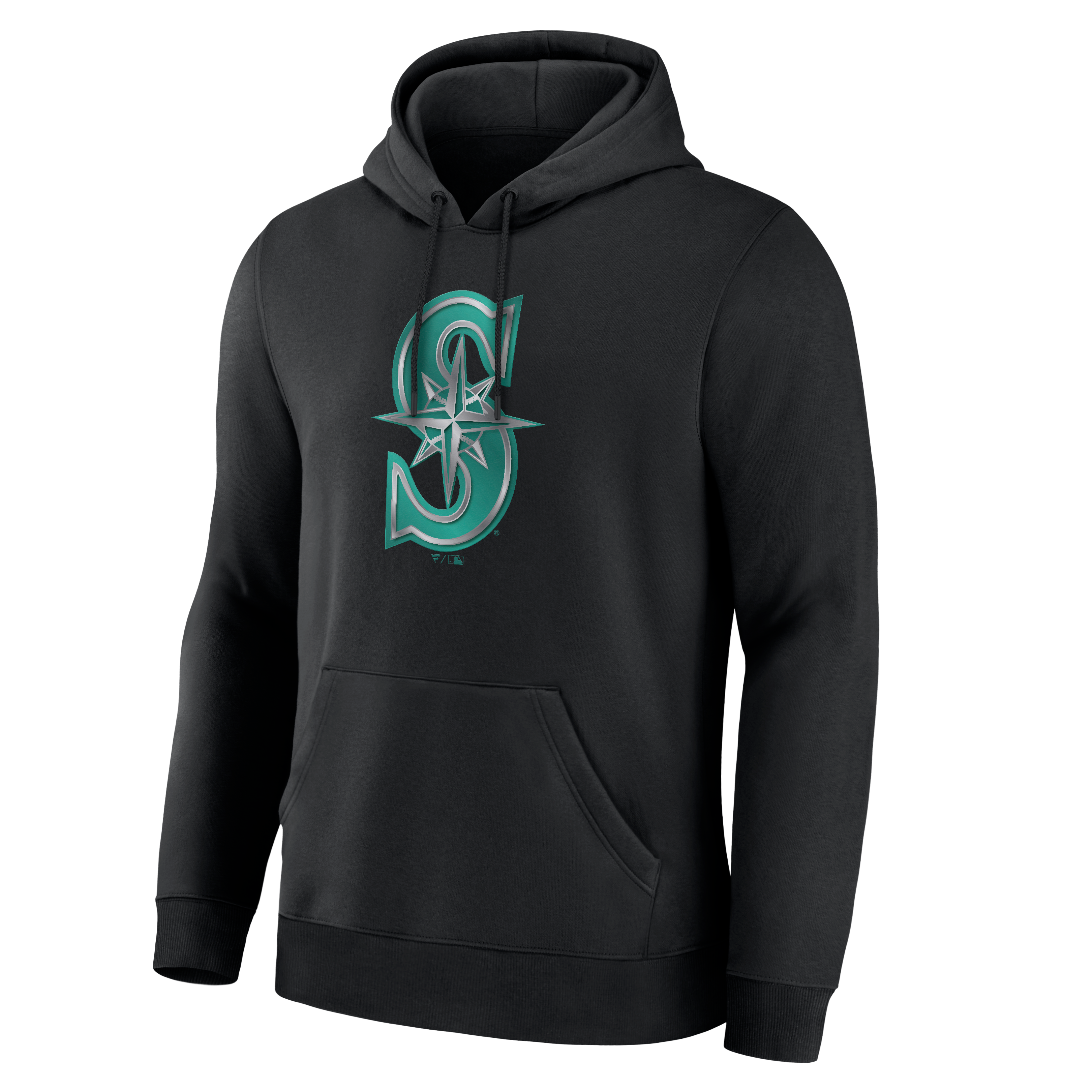 Men's Black Seattle Mariners Metallic Mascot Hoodie