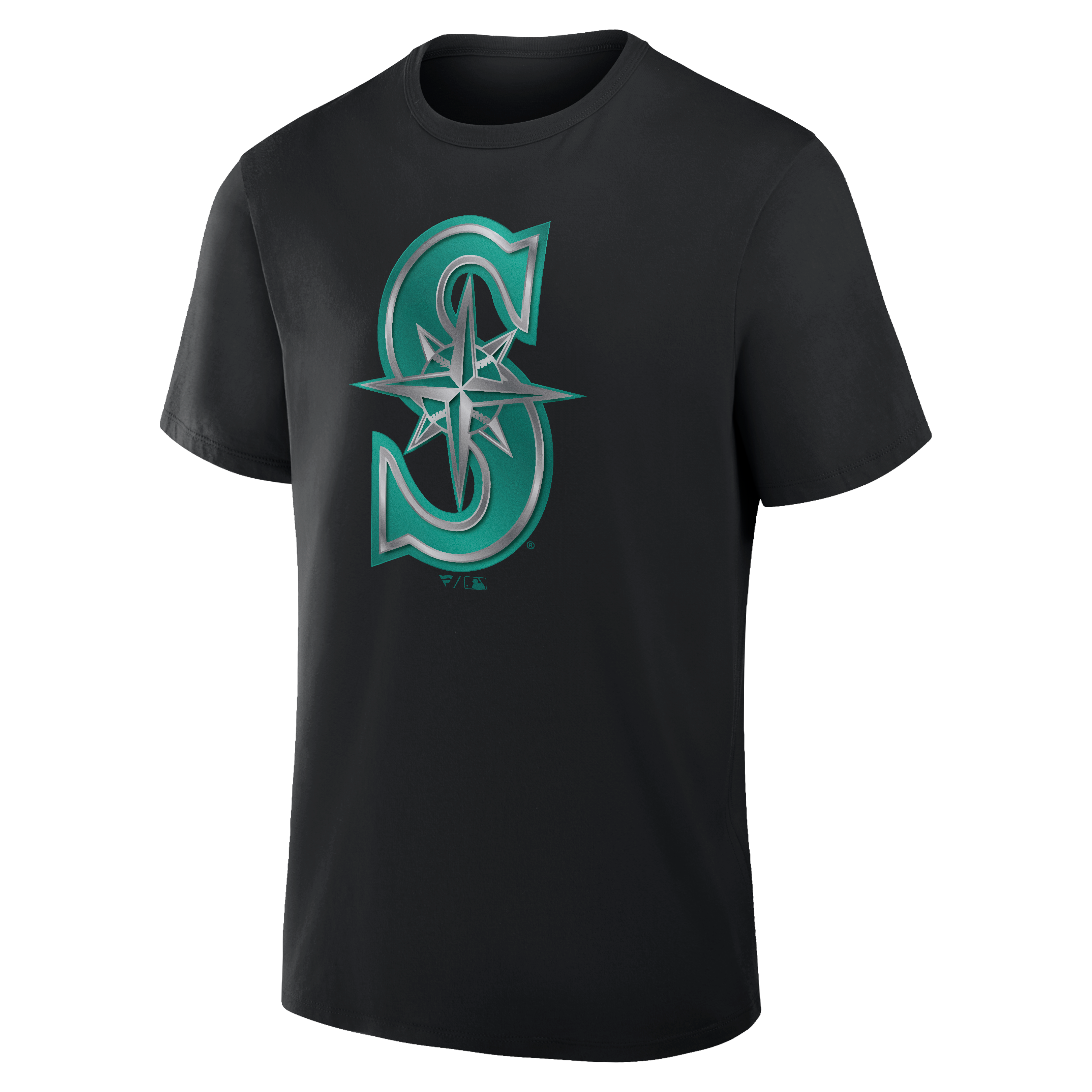 T-shirt noir pour homme Seattle Mariners à mascotte métallique