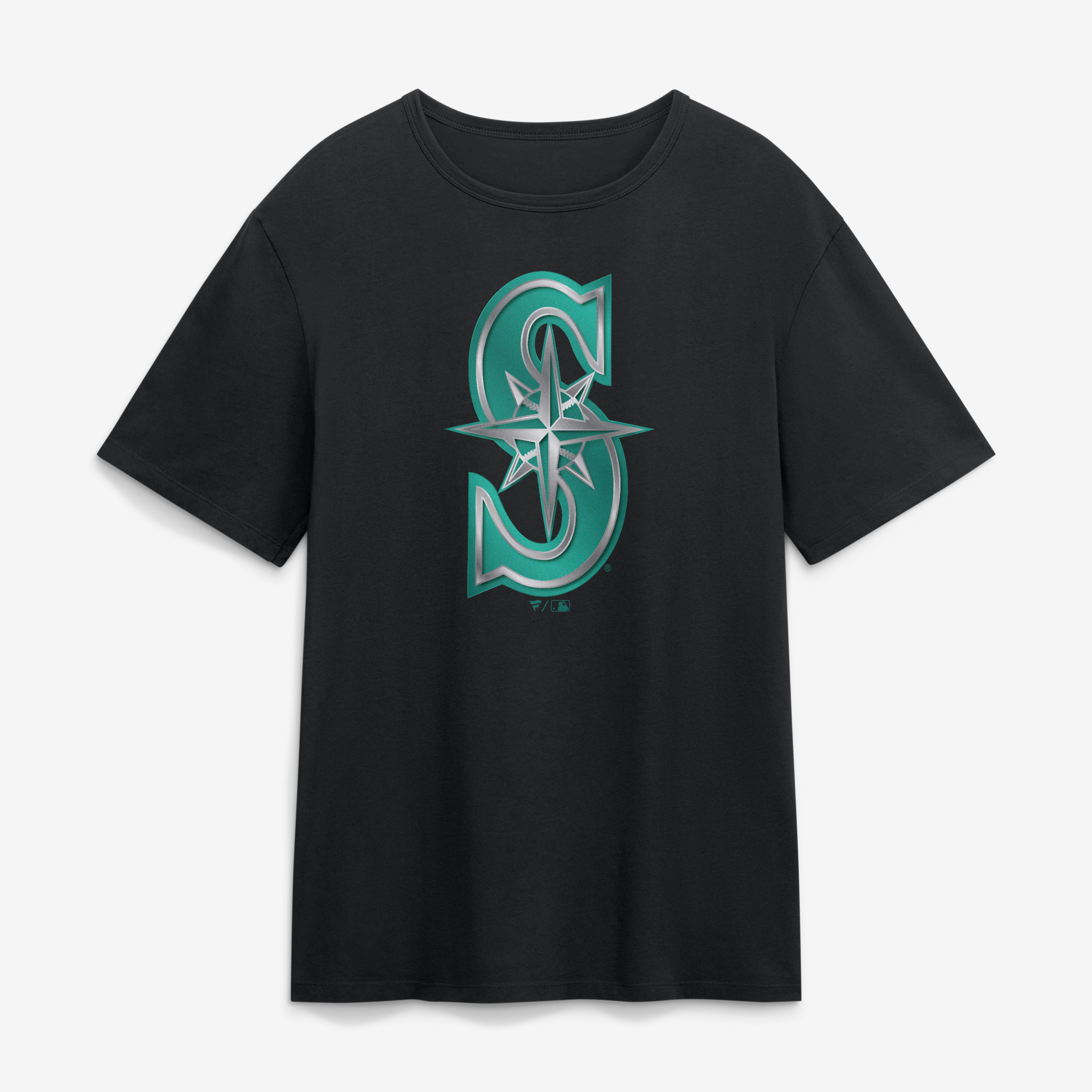 T-shirt noir pour homme Seattle Mariners à mascotte métallique