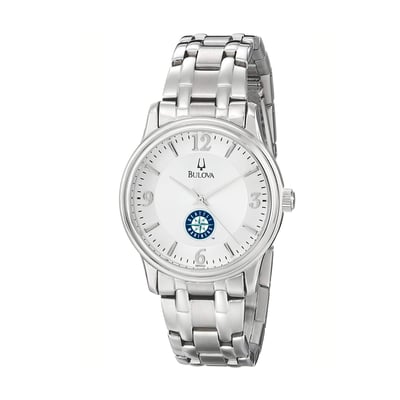 Seattle Mariners Bulova Stainless Steel Watch - Silver