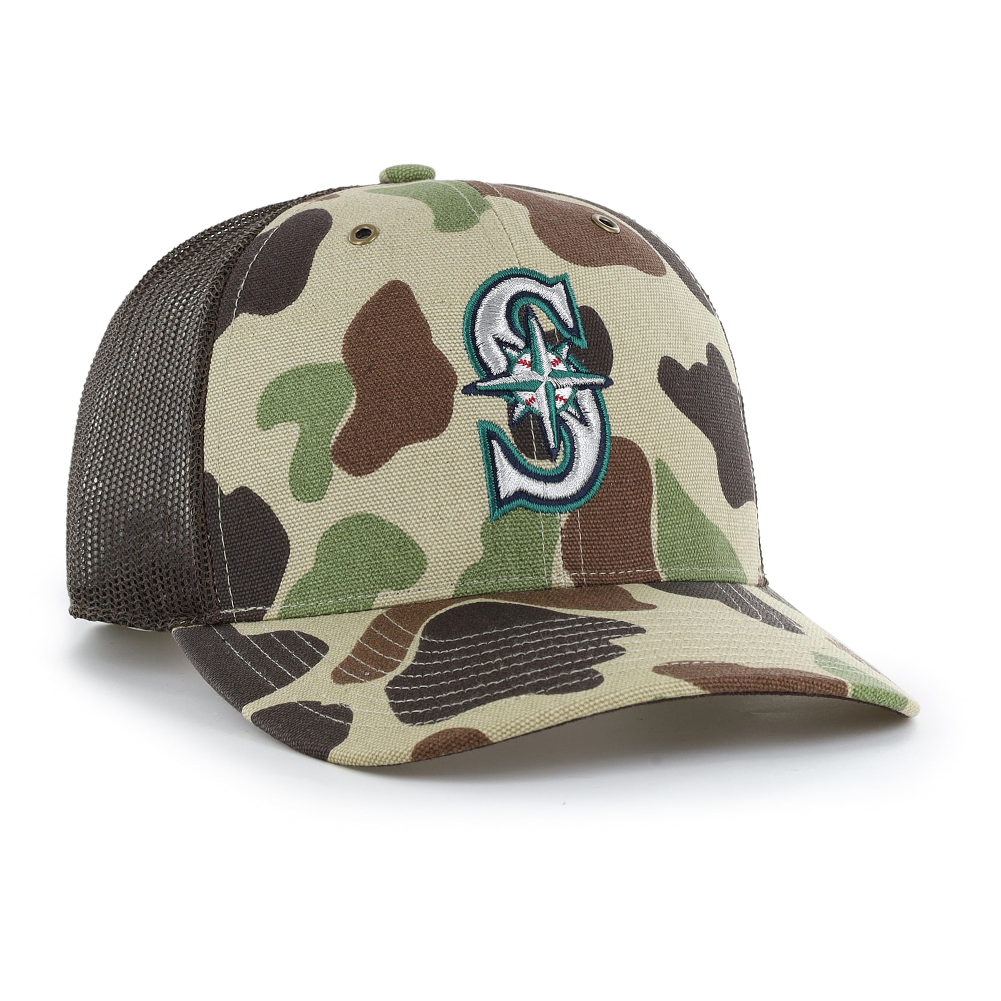 Casquette trucker ajustable Carhartt x '47 Camo Seattle Mariners Duck pour homme