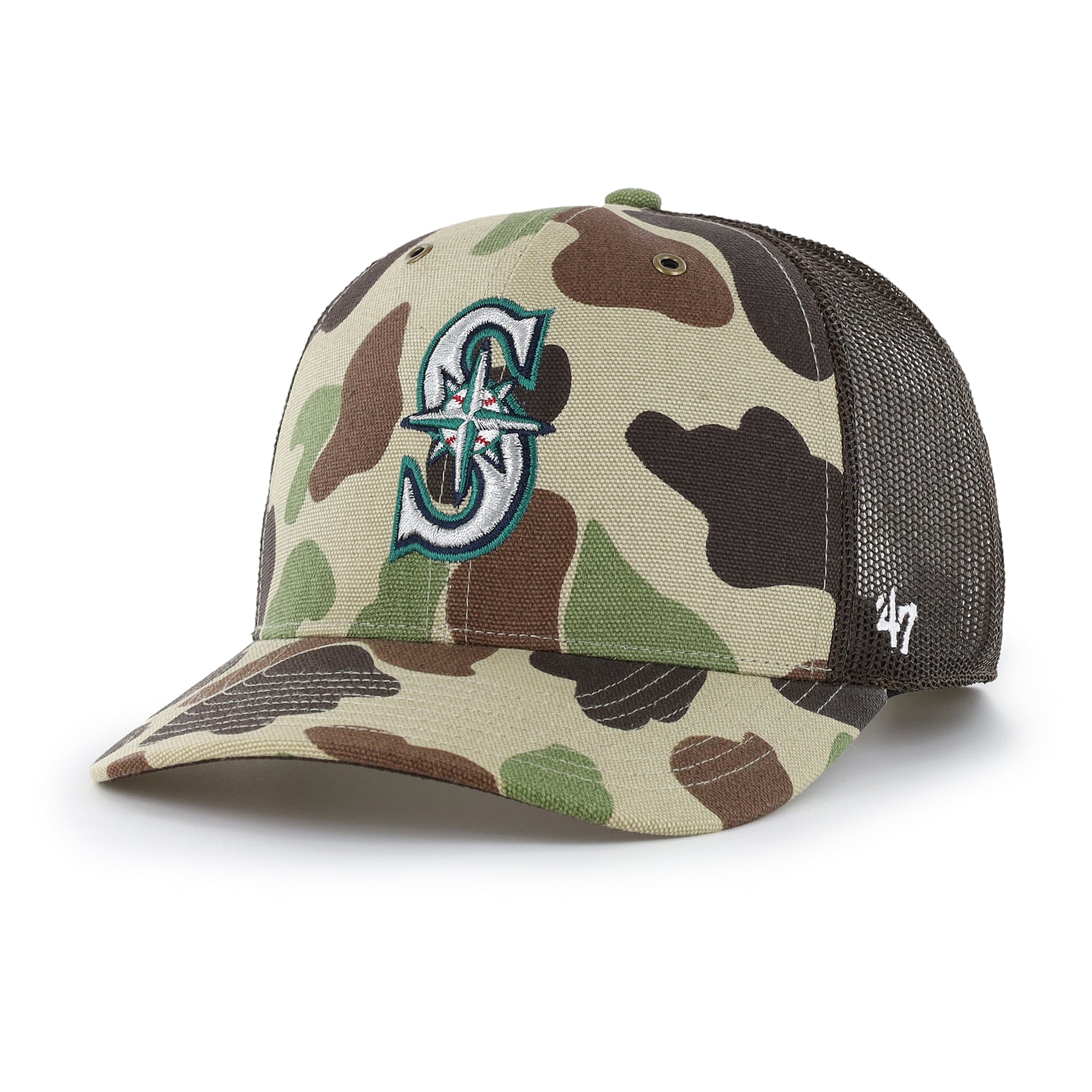 Casquette trucker ajustable Carhartt x '47 Camo Seattle Mariners Duck pour homme