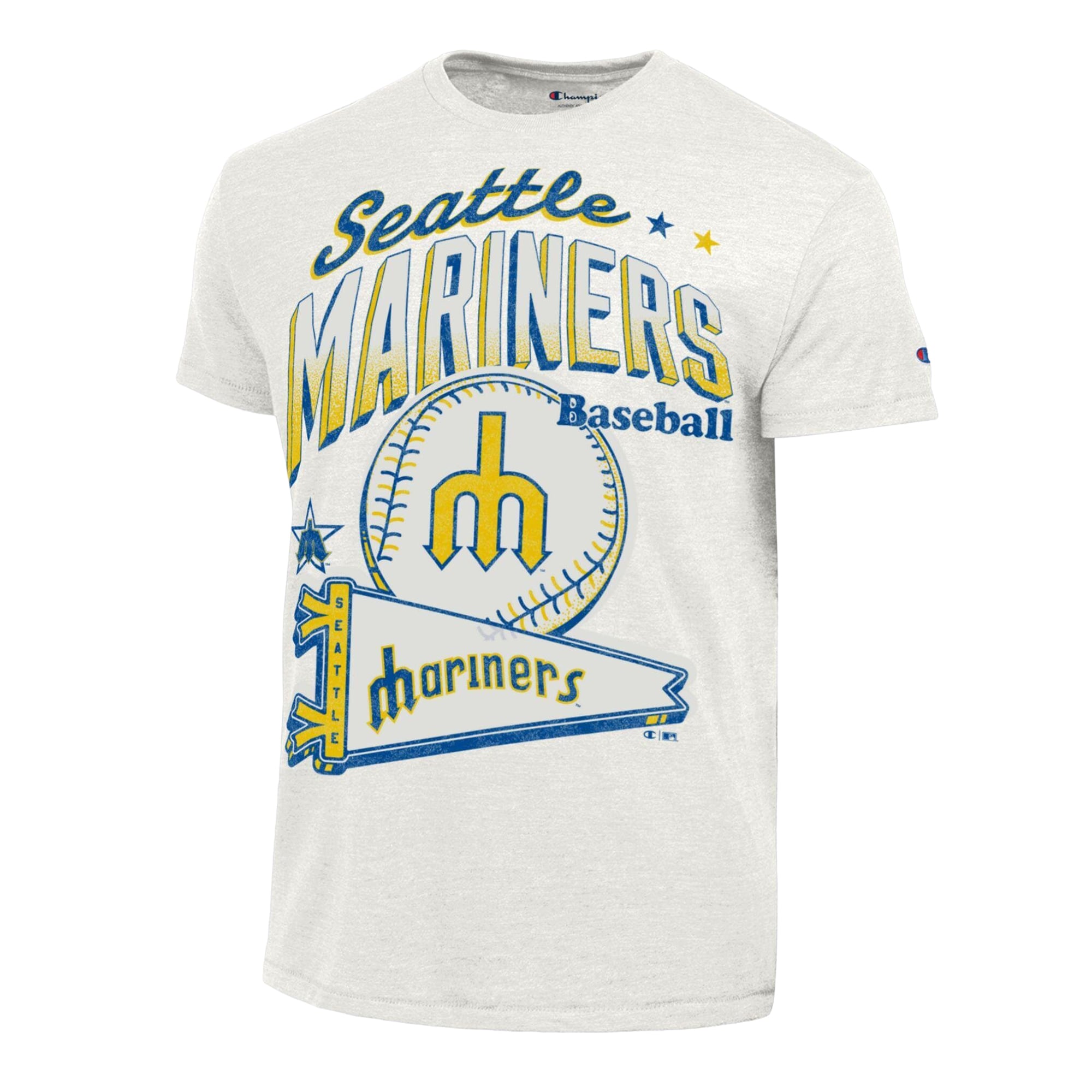 Men's Champion Cream Seattle Mariners Winning Tradition Cooperstown Collection Tri-Blend T-Shirt