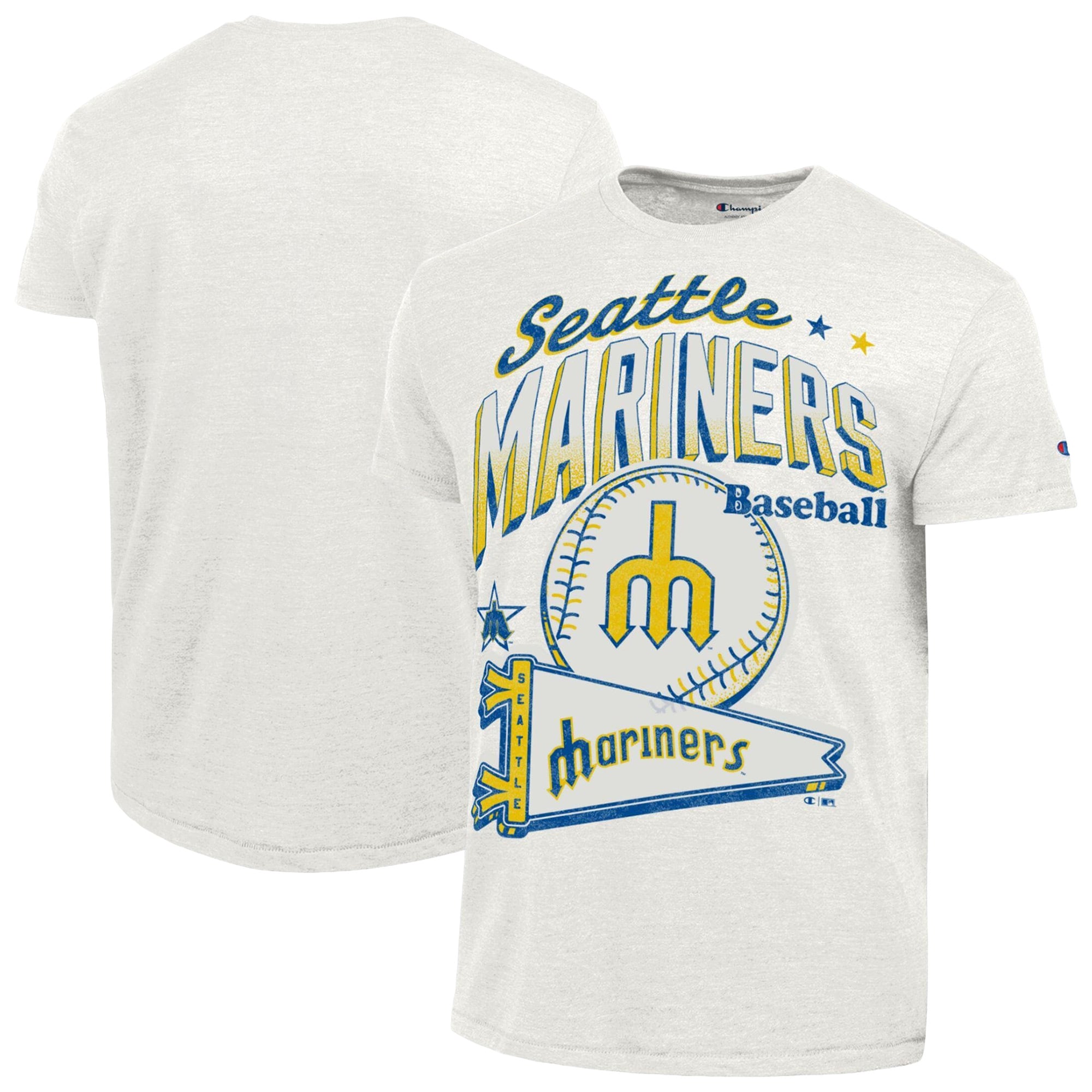 Men's Champion Cream Seattle Mariners Winning Tradition Cooperstown Collection Tri-Blend T-Shirt