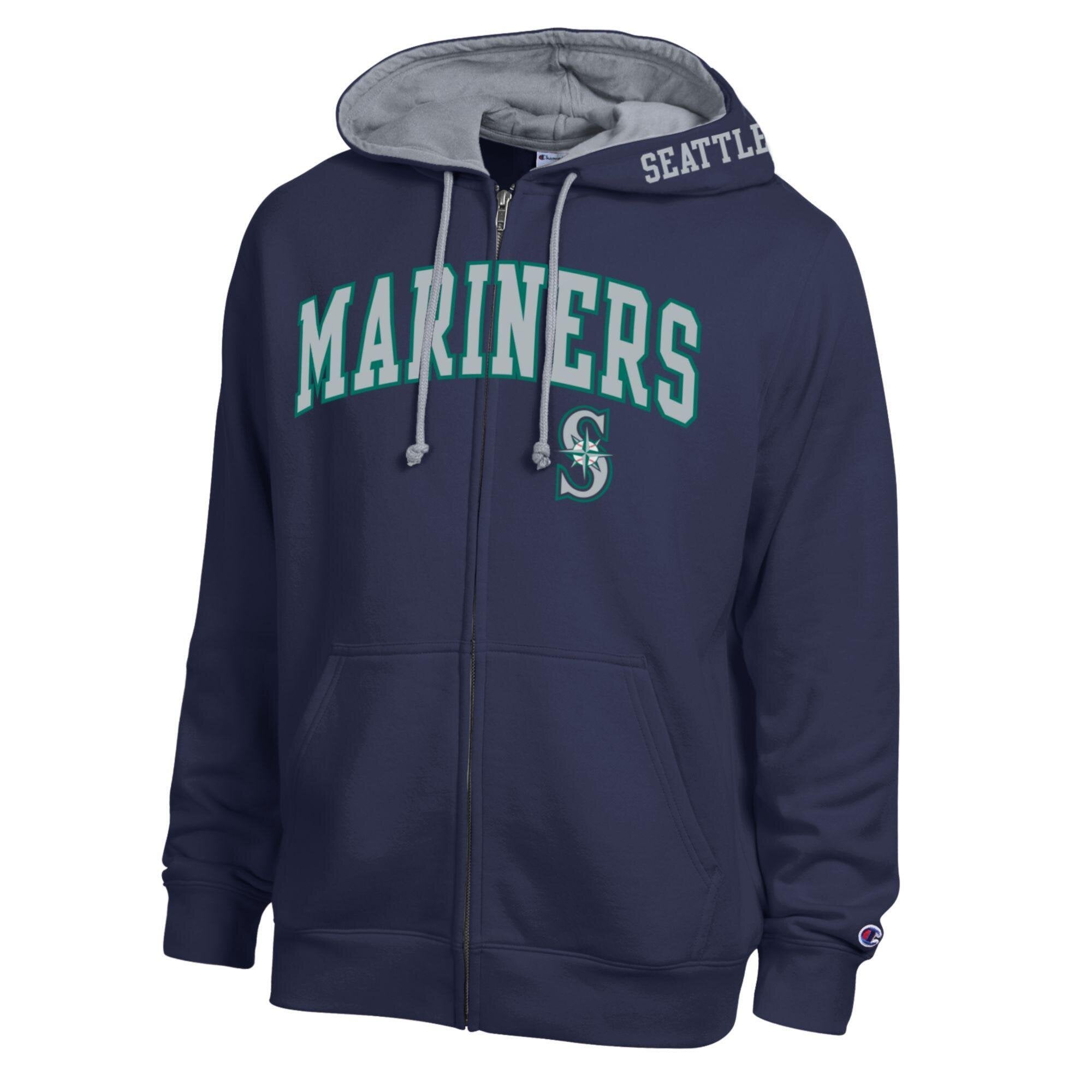 Men's Champion  Navy Seattle Mariners Fleece Full-Zip Hoodie