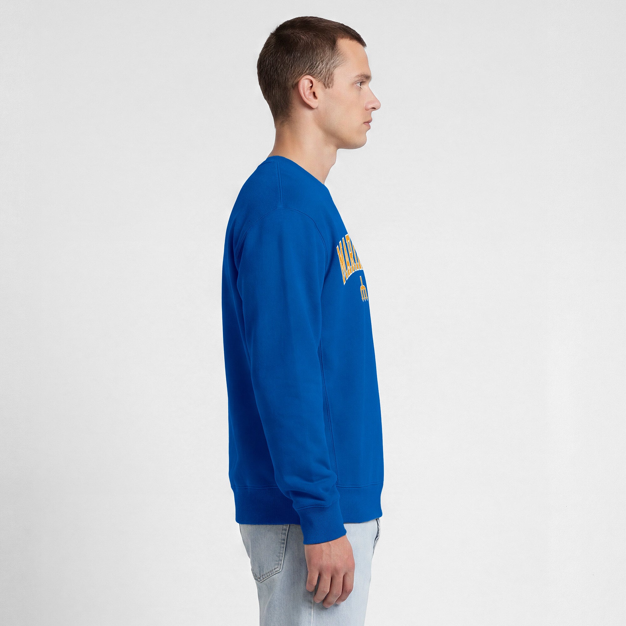 Men's Champion Royal Seattle Mariners Fleece Crew Sweatshirt