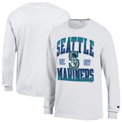  Seattle Mariners Champion Jersey Long Sleeve T-Shirt - White