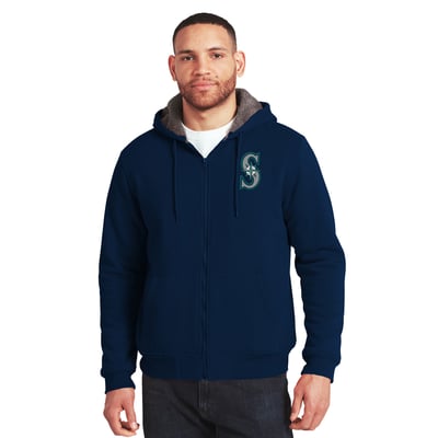 Seattle Mariners Darius Rucker Collection by Fanatics Sherpa Lined Full-Zip Sweatshirt - Navy/Gray