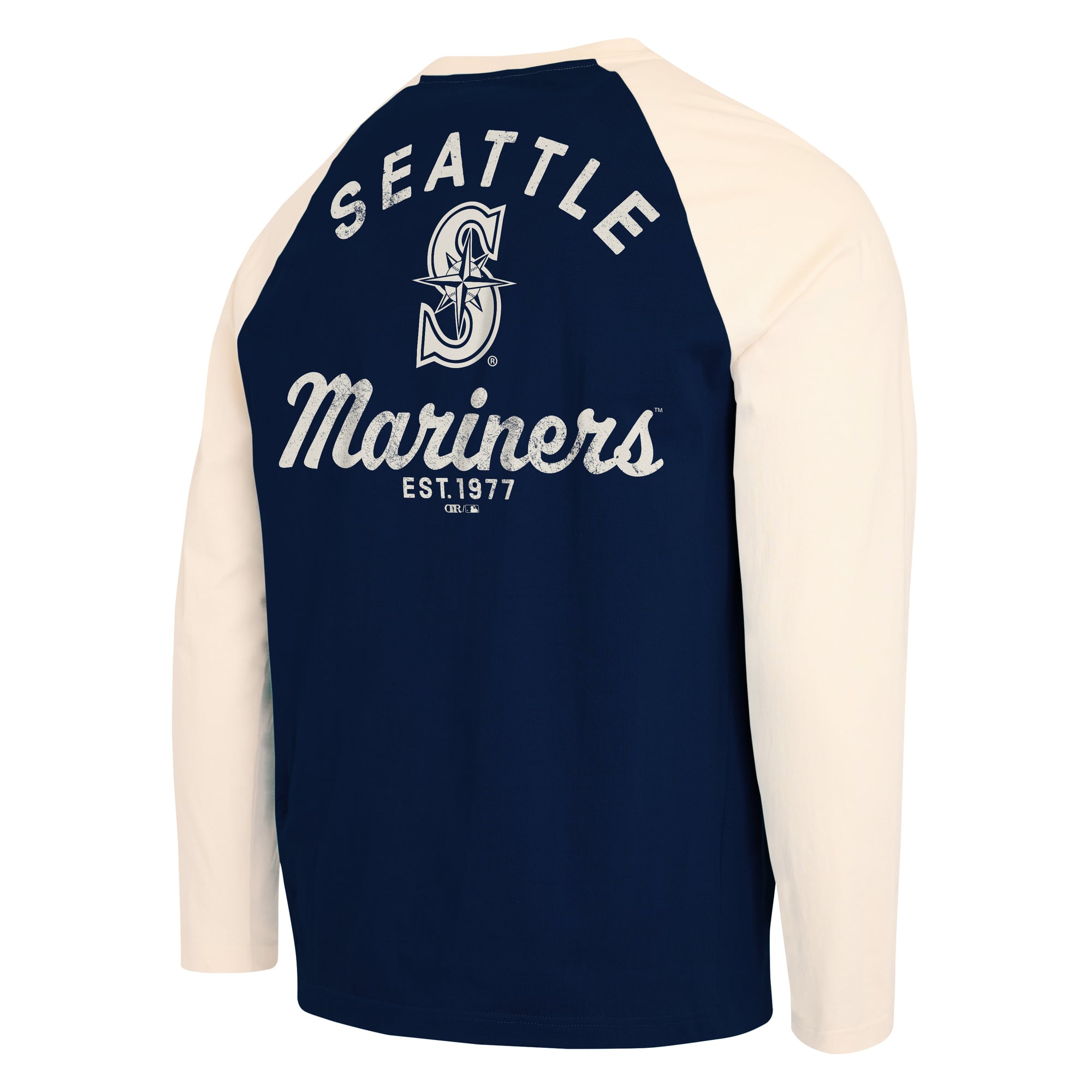 T-shirt Henley à manches longues bleu marine et blanc Seattle Mariners de la collection Darius Rucker pour homme par Fanatics
