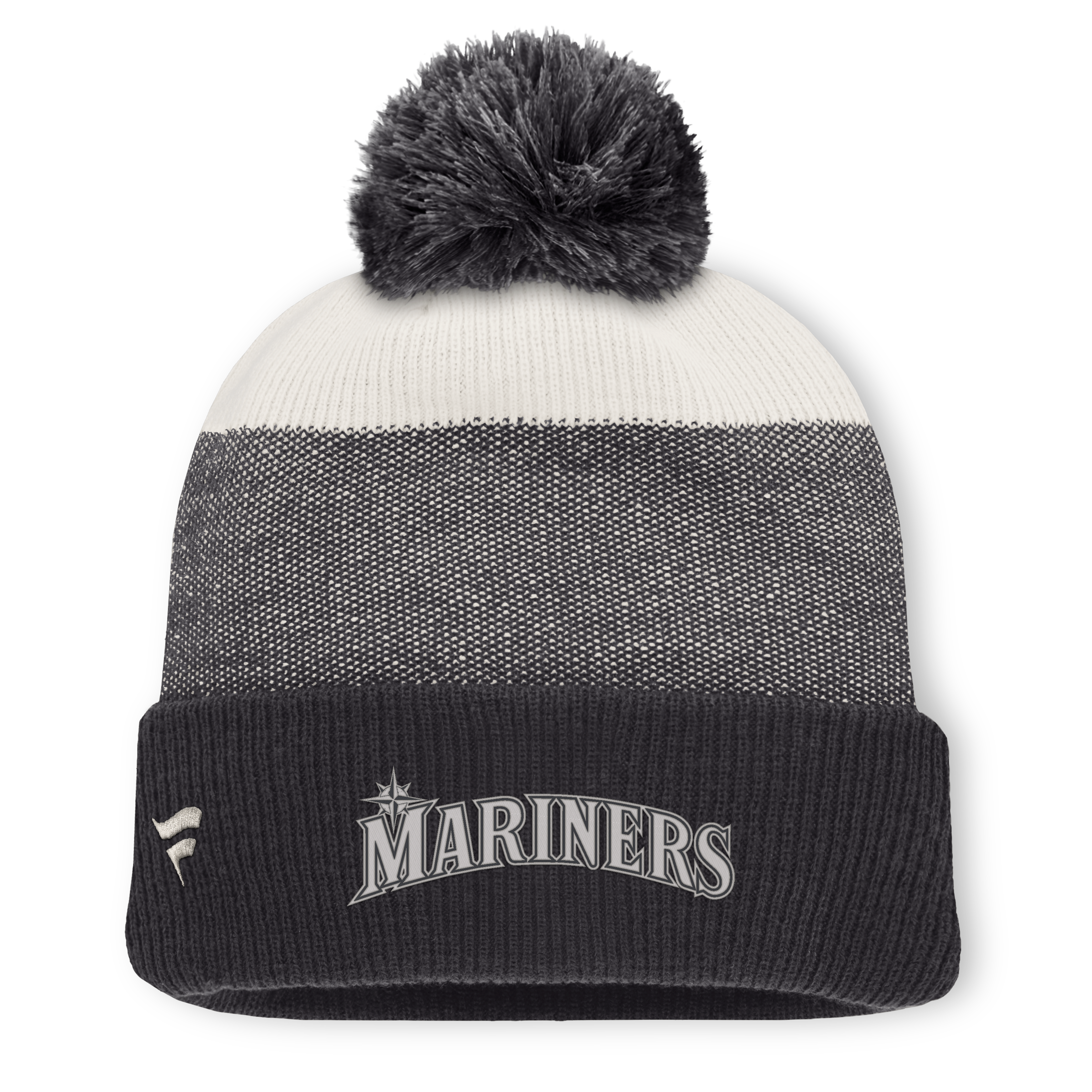 Men's Fanatics Charcoal/Gray Seattle Mariners Cuffed Knit Hat with Pom