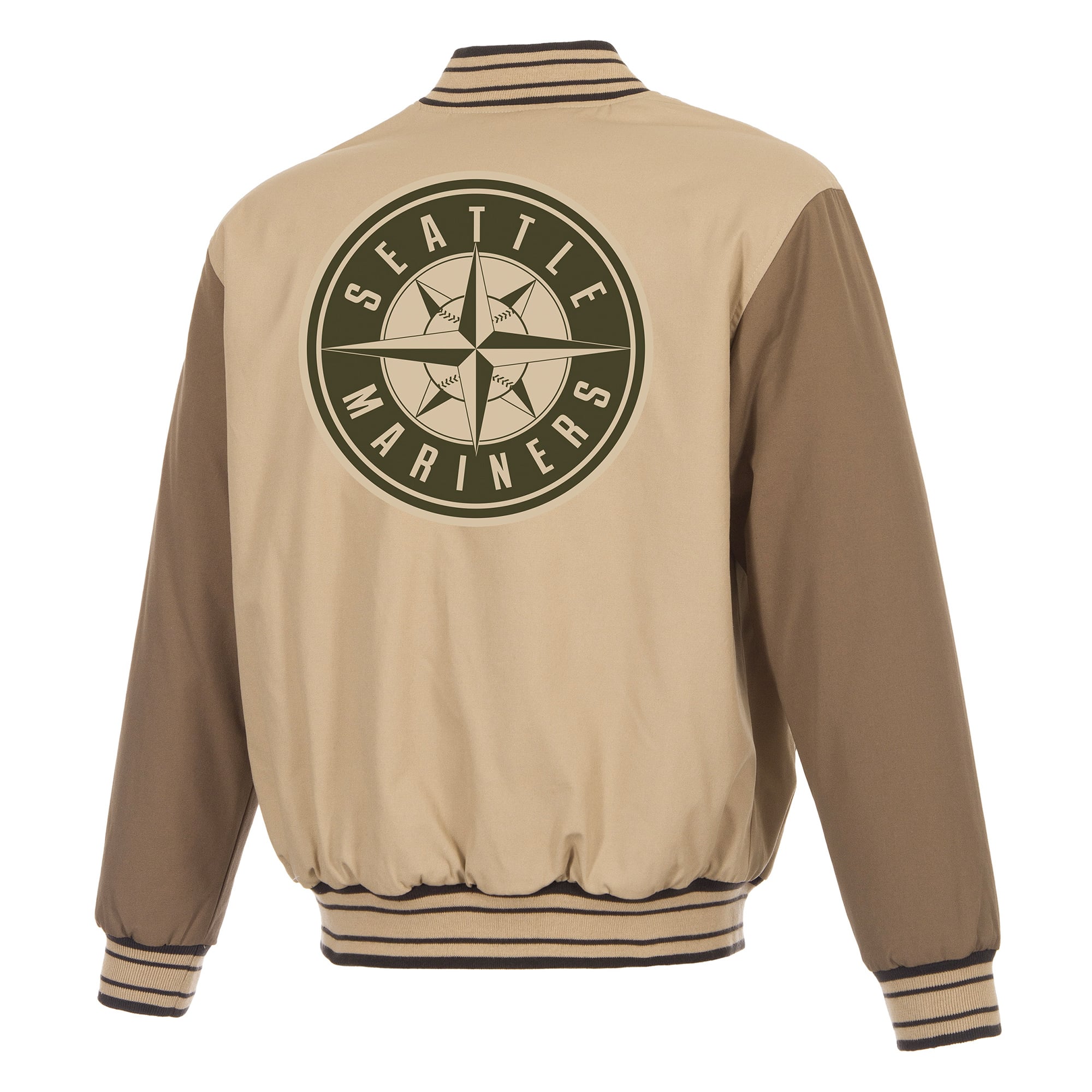 Veste réversible en toile beige/marron Seattle Mariners pour homme de JH Design