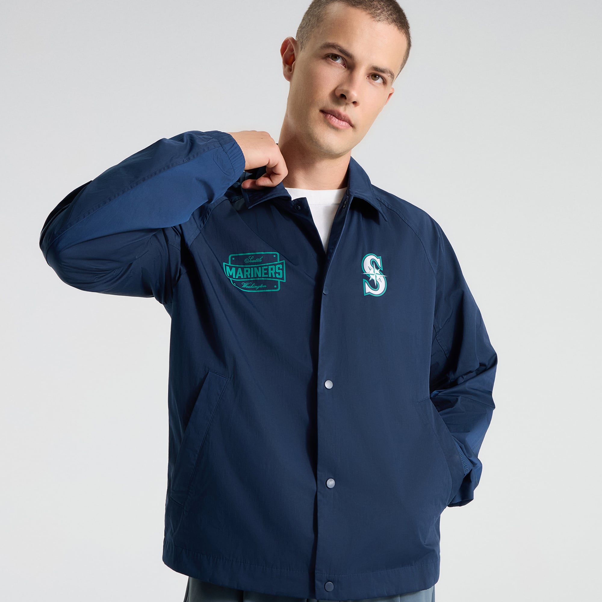 Veste de coach raglan lululemon True Navy Seattle Mariners pour homme