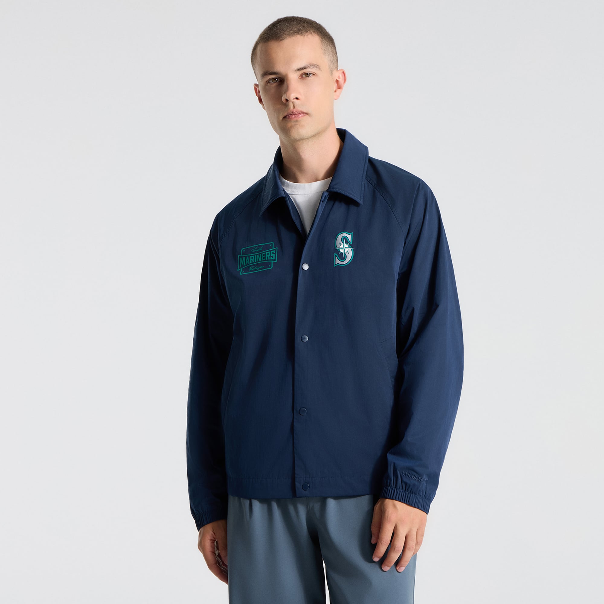 Veste de coach raglan lululemon True Navy Seattle Mariners pour homme