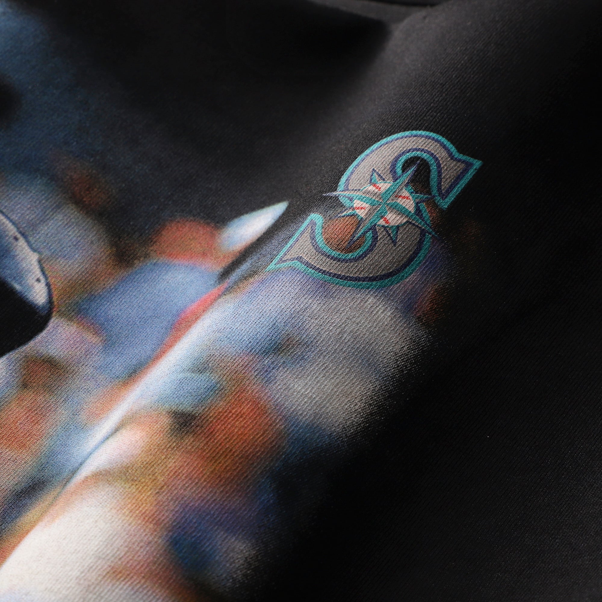 Men's Mitchell & Ness Ken Griffey Jr. Black Seattle Mariners Player Graphic Long Sleeve T-Shirt