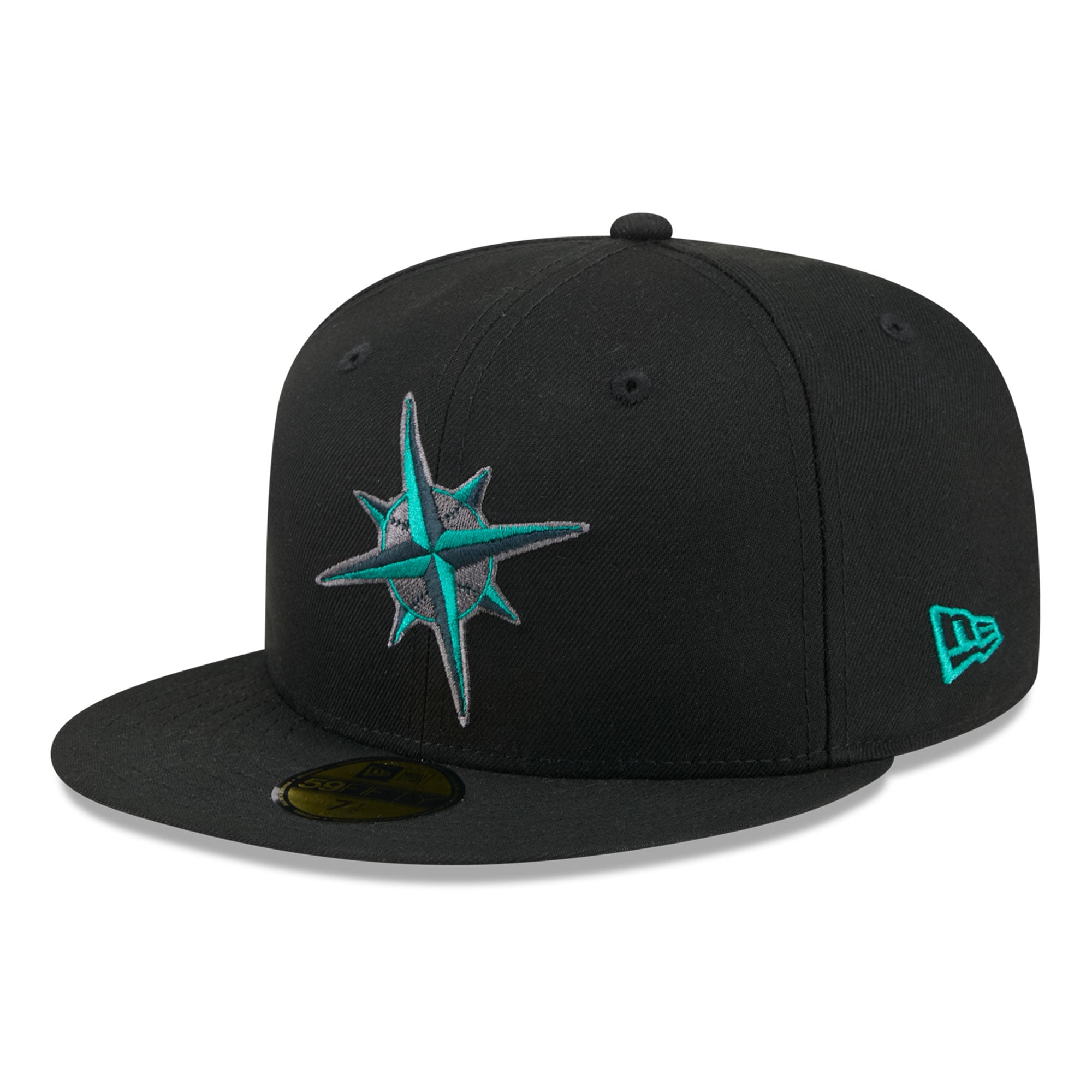 Casquette ajustée New Era 59FIFTY pour homme, noire, Seattle Mariners, coloris pop