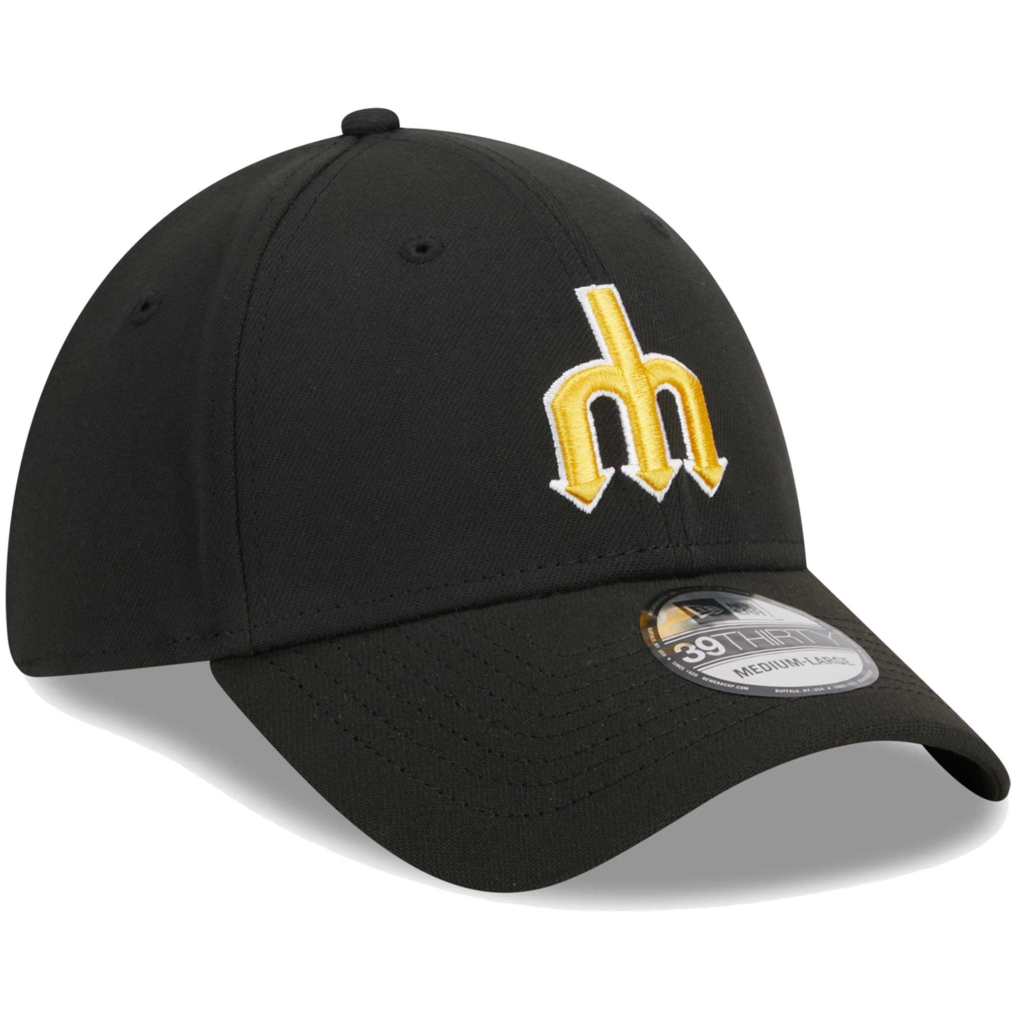 Casquette Flex 39THIRTY noire avec logo Seattle Mariners New Era pour homme