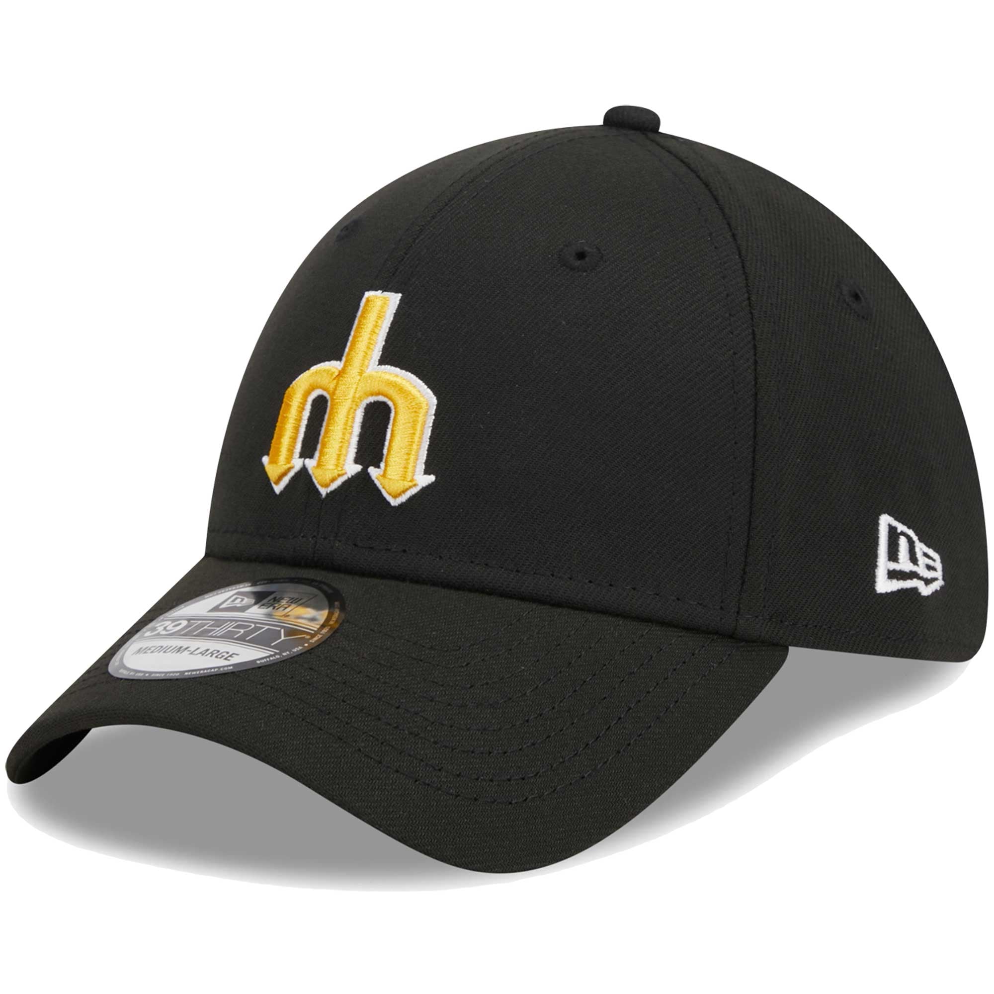 Casquette Flex 39THIRTY noire avec logo Seattle Mariners New Era pour homme