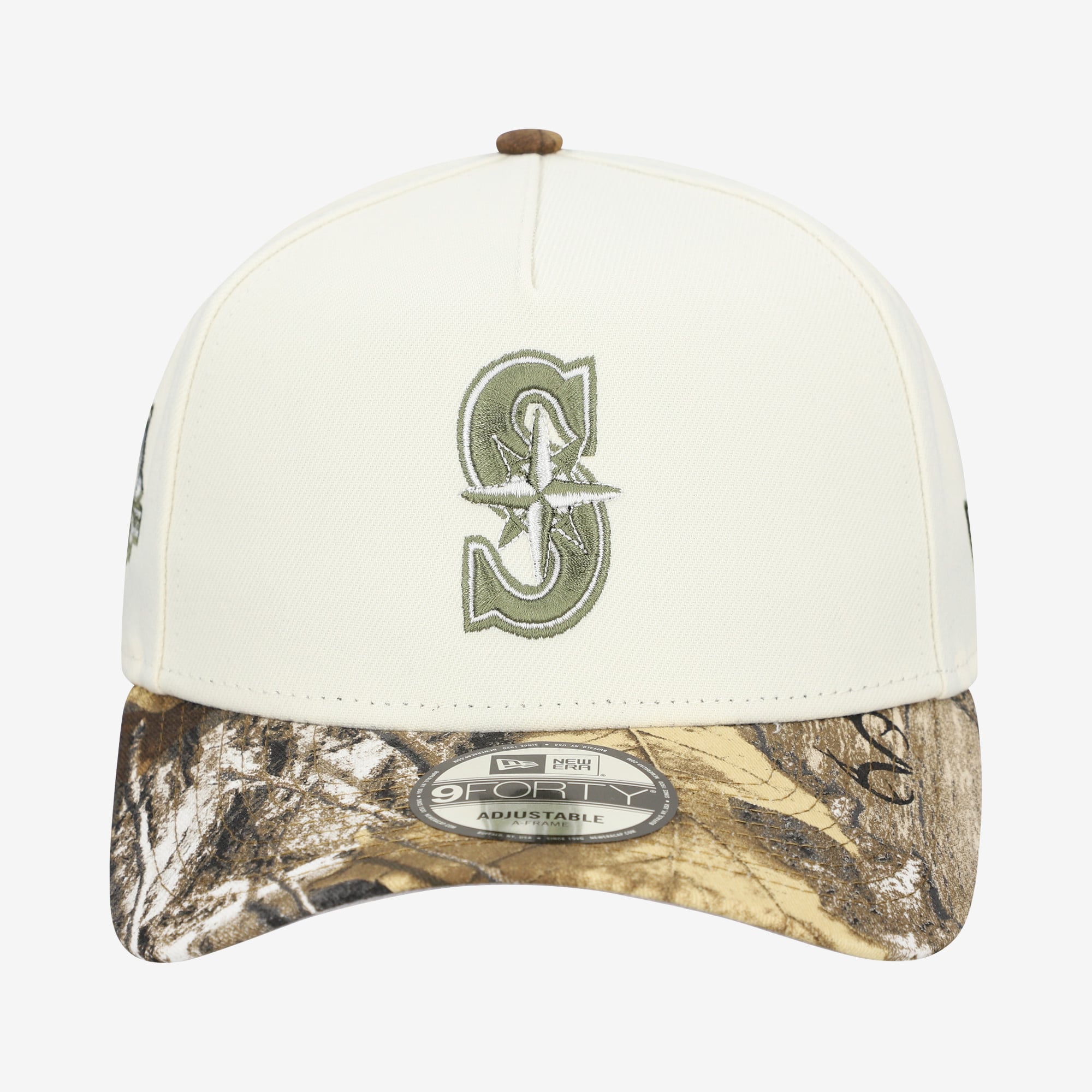 Men's New Era Cream/Realtree Camo Seattle Mariners 9FORTY A-Frame Adjustable Hat