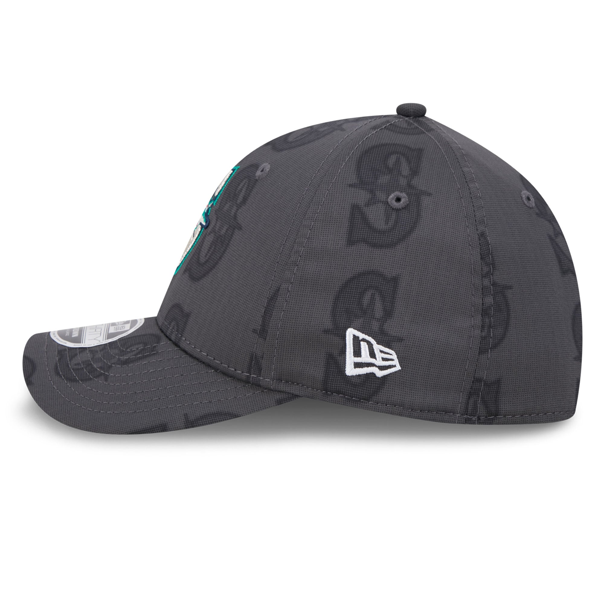 Men's New Era  Gray Seattle Mariners Halftone 39THIRTY Flex Hat