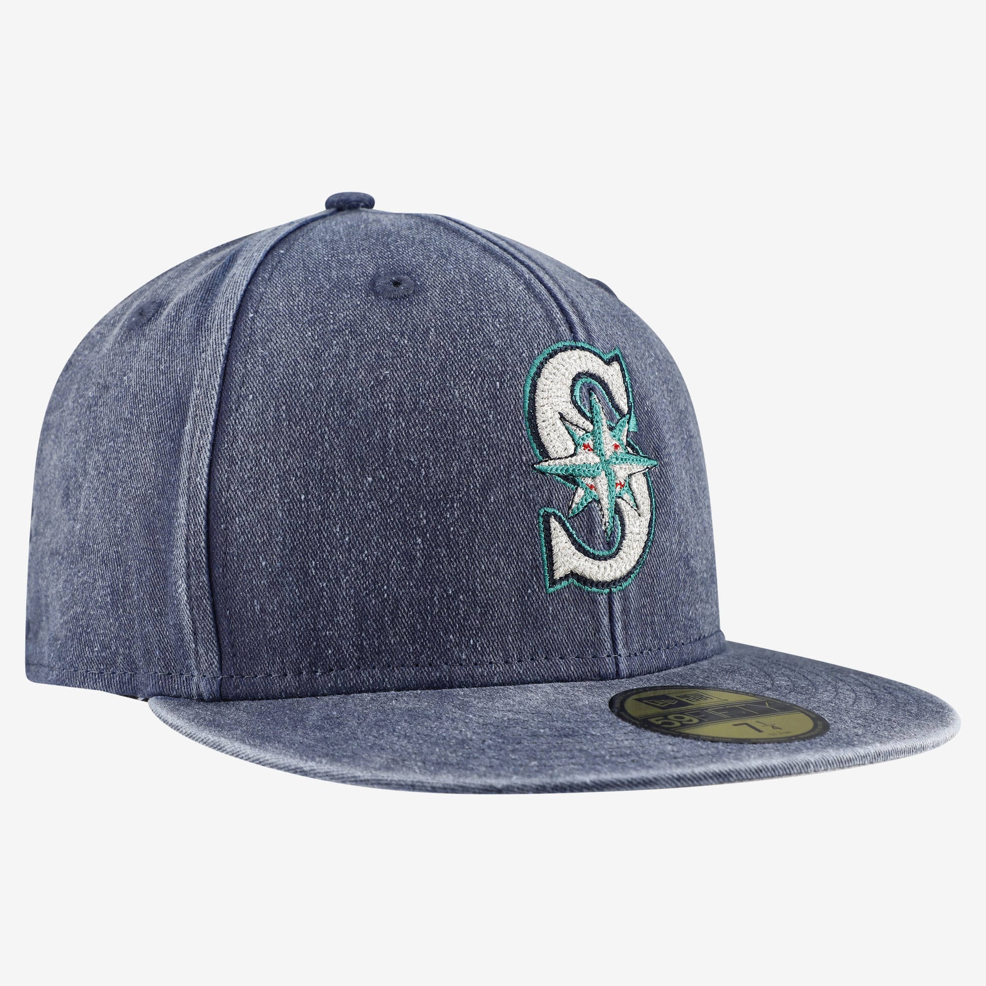 Casquette ajustée New Era 59FIFTY pour homme, bleu marine, Seattle Mariners.