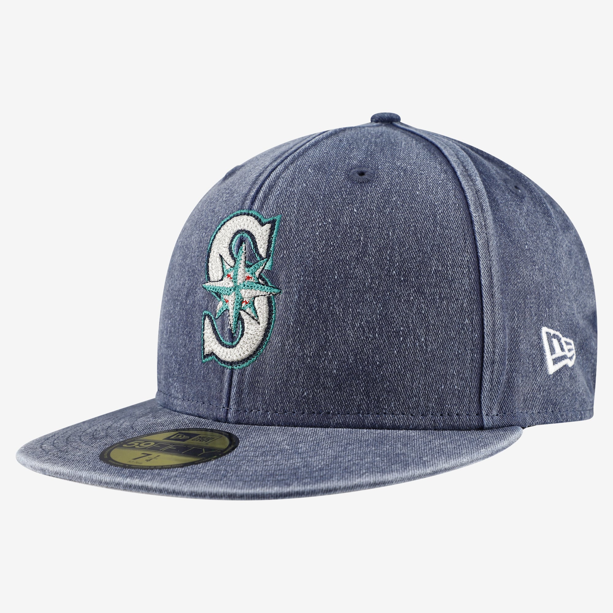 Casquette ajustée New Era 59FIFTY pour homme, bleu marine, Seattle Mariners.