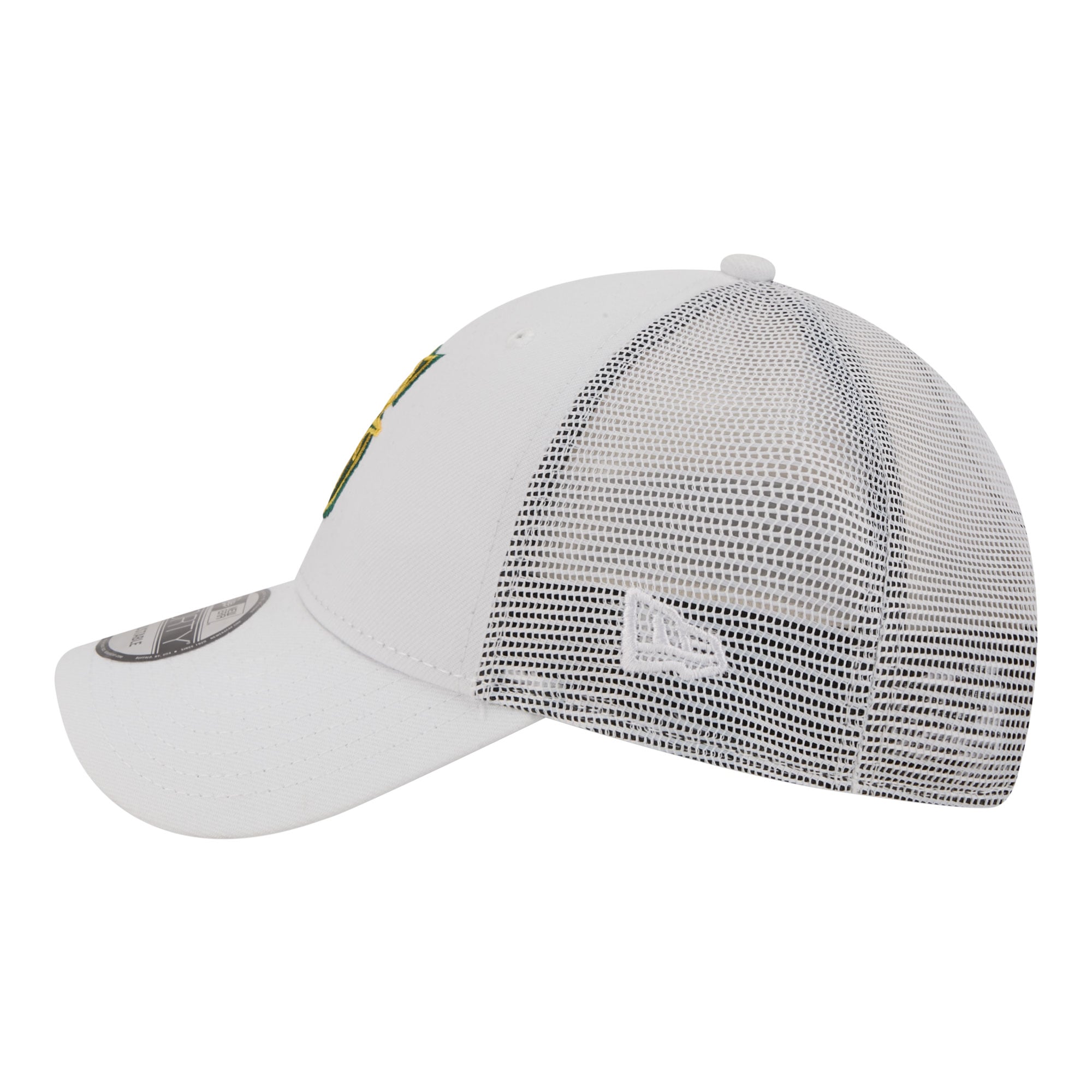 Men's New Era White Seattle Mariners Flag 9FORTY Trucker Adjustable Hat