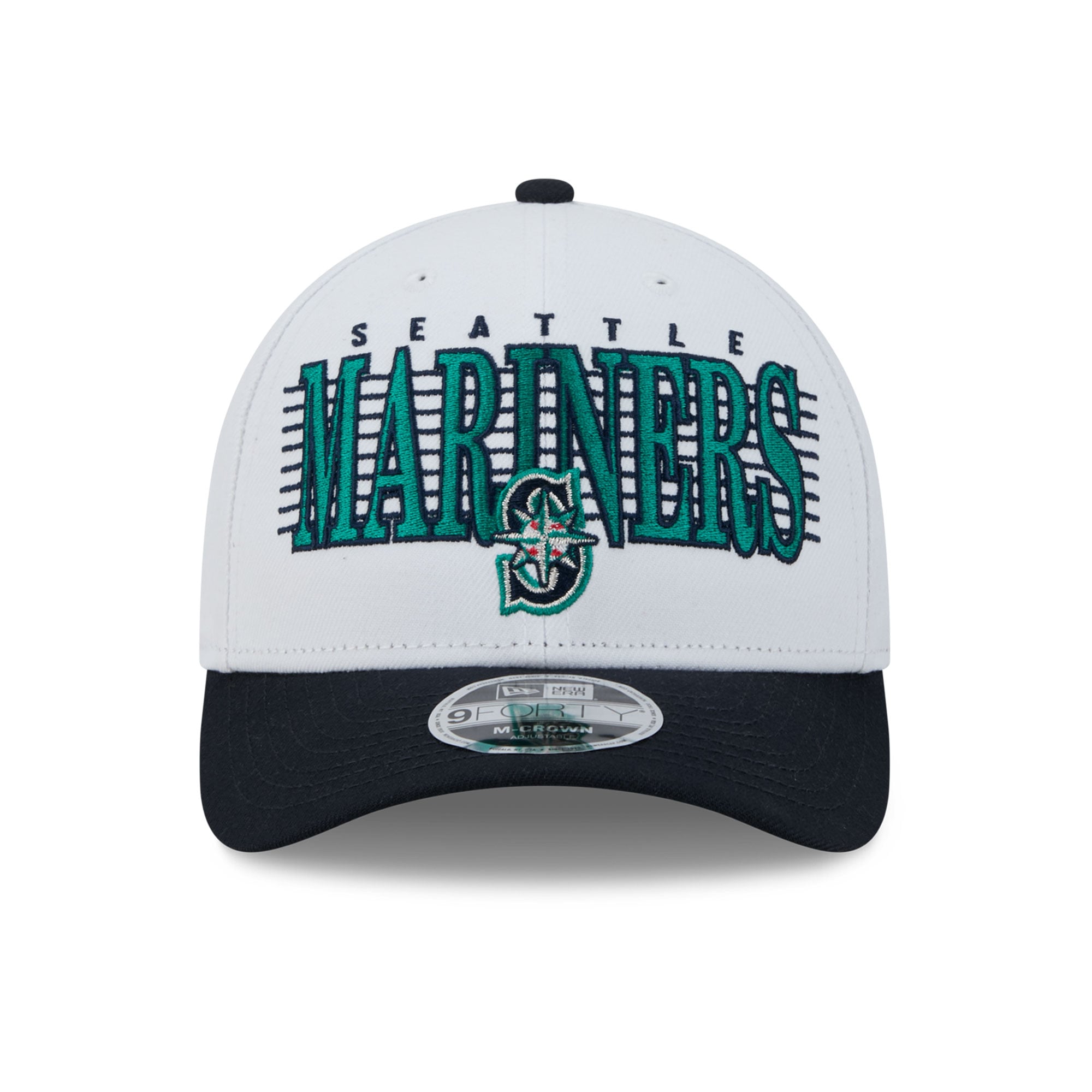 Men's New Era White/Navy Seattle Mariners Loyal 9FORTY M-Crown Adjustable Hat