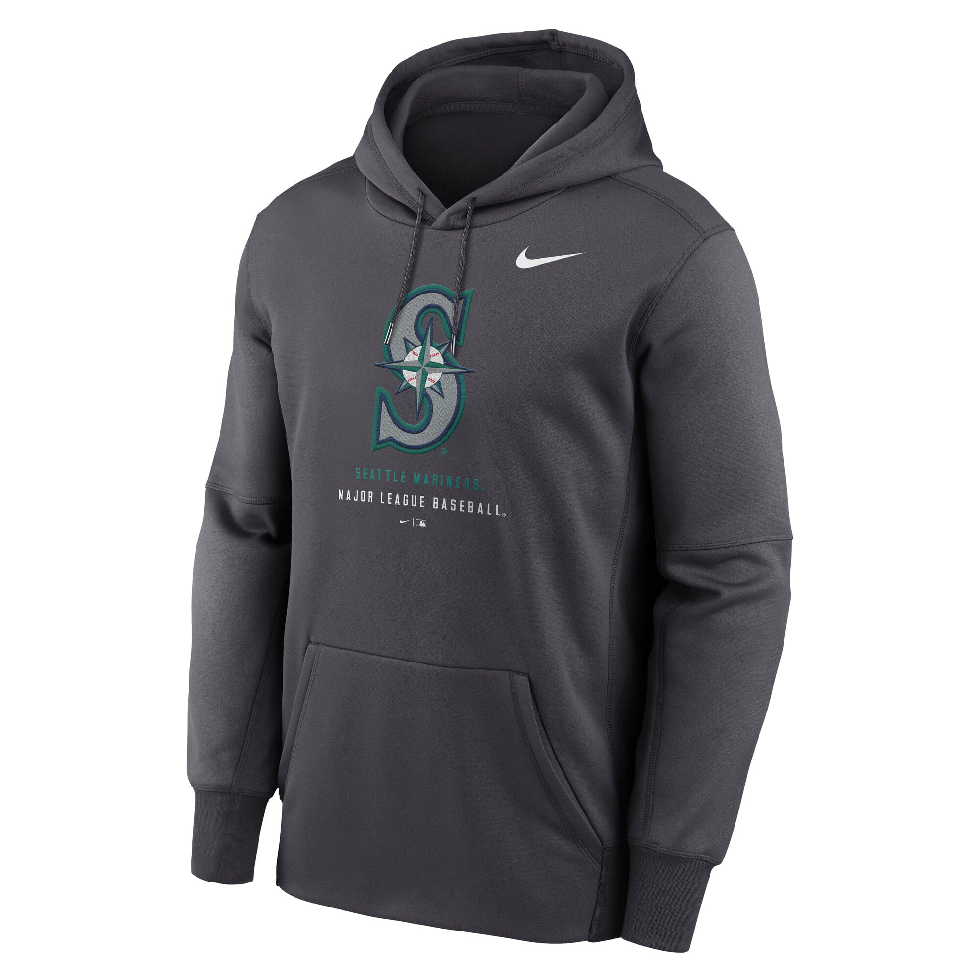 Sweat à capuche Nike Therma-FIT anthracite Seattle Mariners pour homme