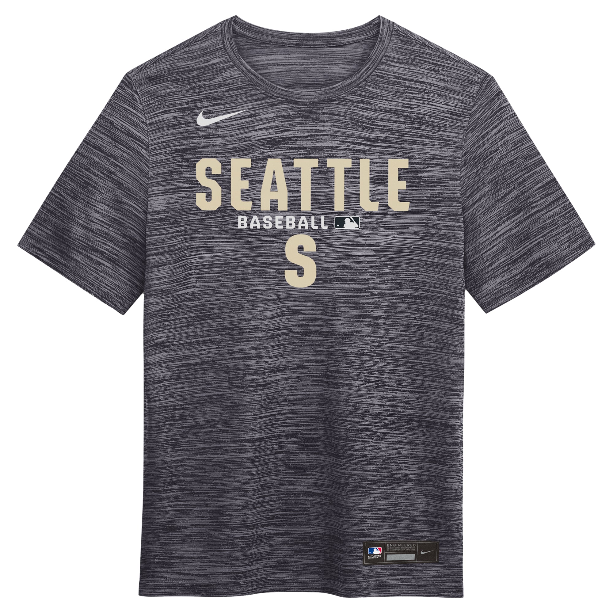 T-shirt Nike Velocity Dri-FIT Authentic Collection pour homme, blanc, Seattle Mariners