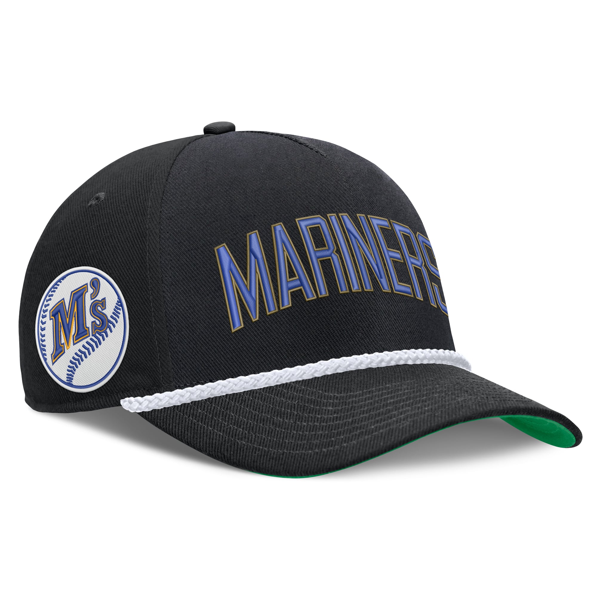 Men's Nike Black Seattle Mariners Cooperstown Collection Rise Adjustable Hat