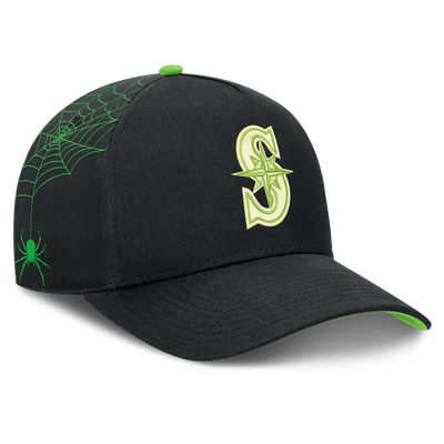  Seattle Mariners Nike Halloween Glow in the Dark Rise Dri-FIT A-Frame Adjustable Hat - Black