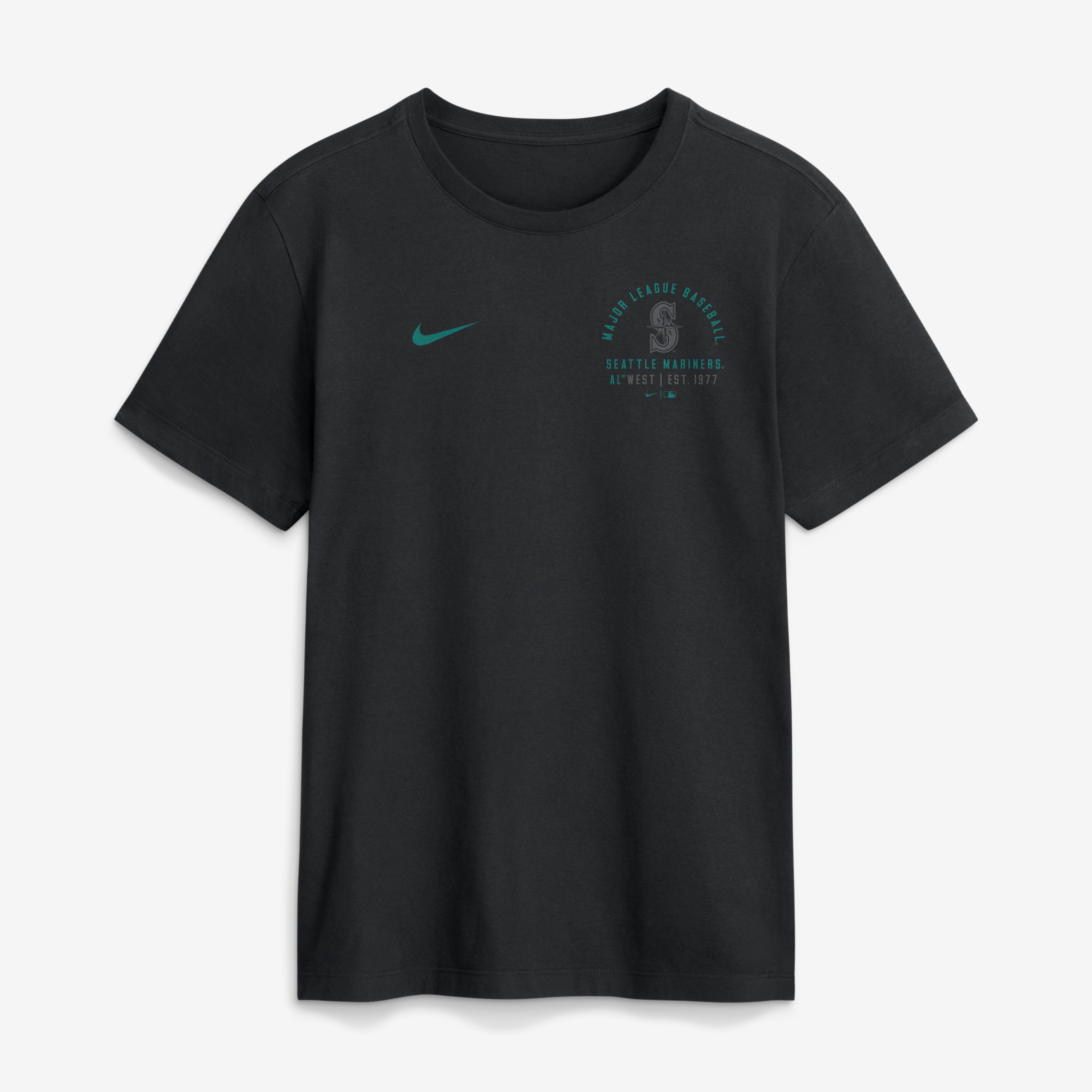 T-shirt Nike noir Seattle Mariners à logo divisé pour homme