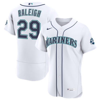 Cal Raleigh Seattle Mariners Nike Home 50th Season Authentic Jersey - White