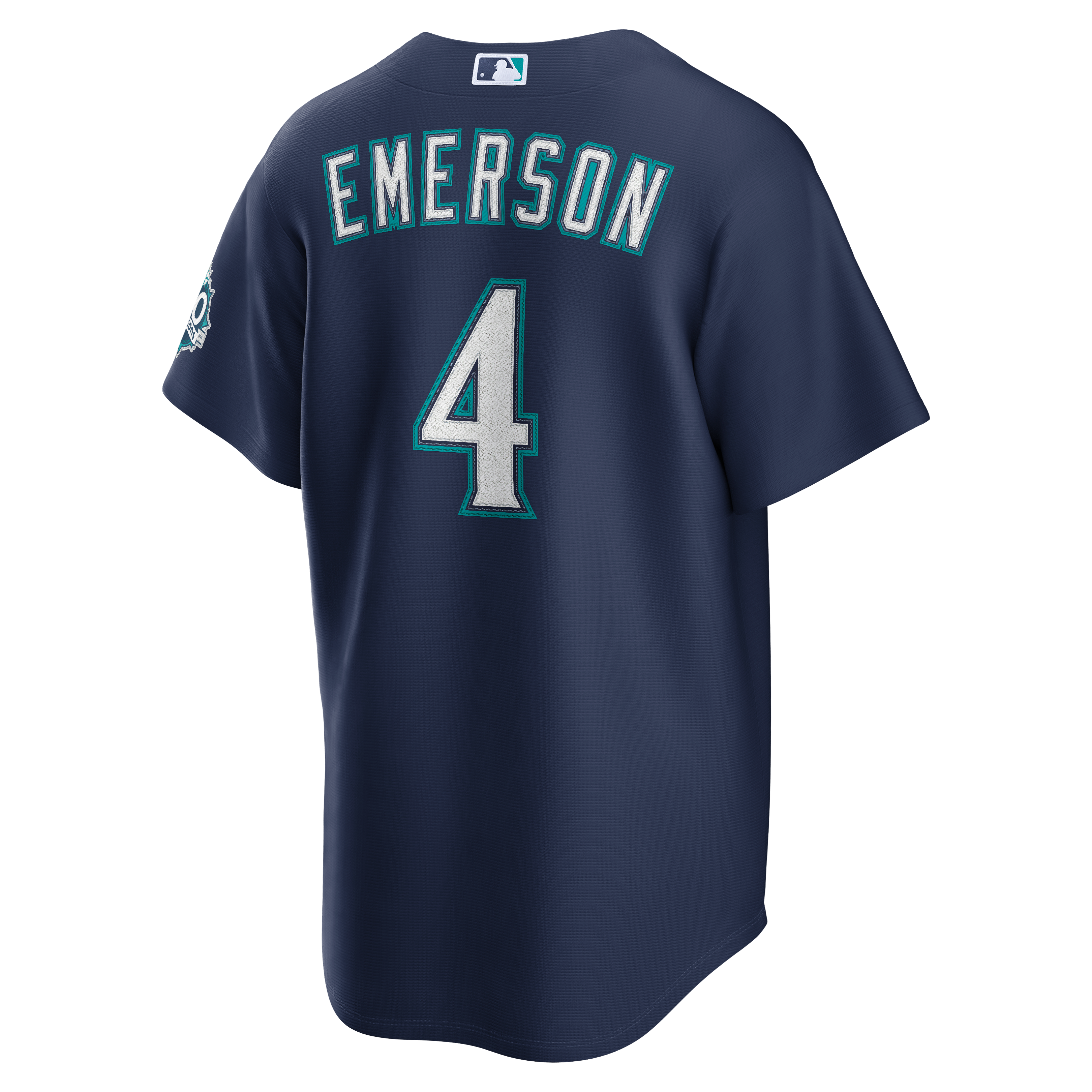Men's Nike Colt Emerson Navy Seattle Mariners Road 50th Season Anniversary Patch Stadium Jersey