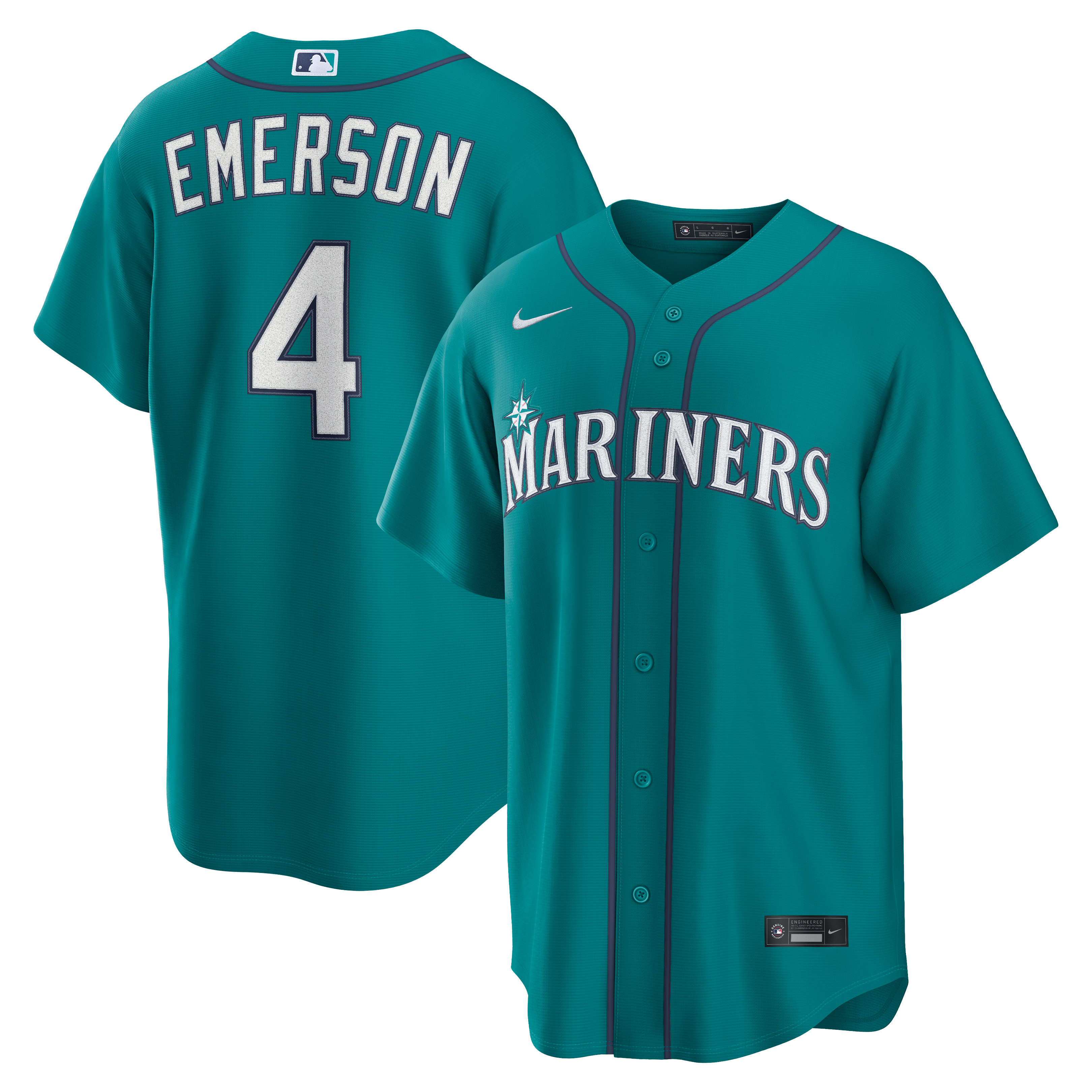 Maillot réplique alternatif Nike Colt Emerson Teal des Mariners de Seattle pour homme