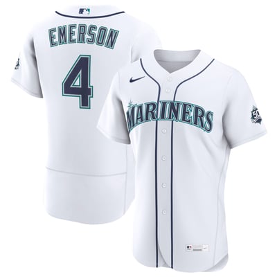 Colt Emerson Seattle Mariners Nike Home 50th Season Authentic Jersey - White