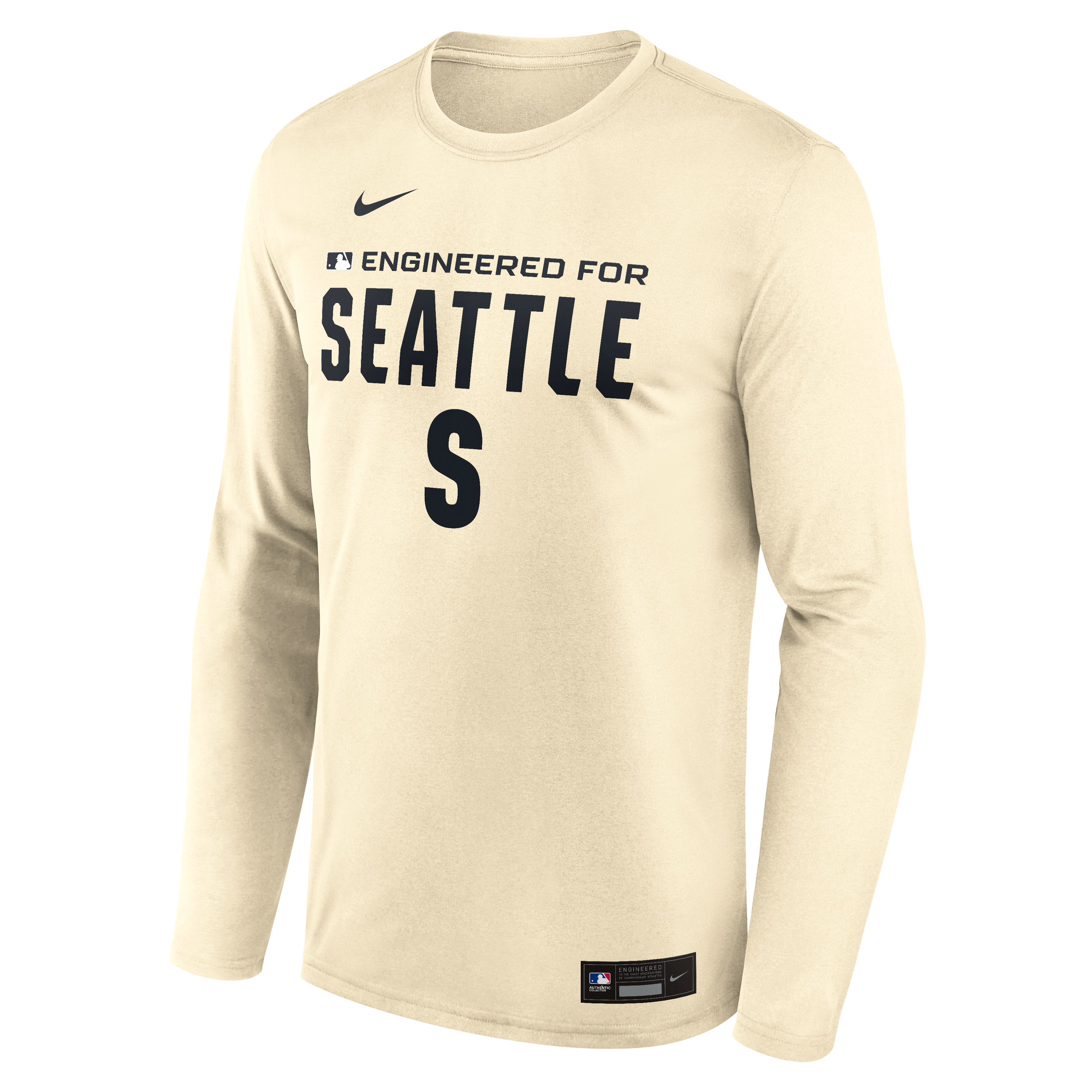 Men's Nike Cream Seattle Mariners Authentic Collection Legend Dri-FIT Long Sleeve T-Shirt