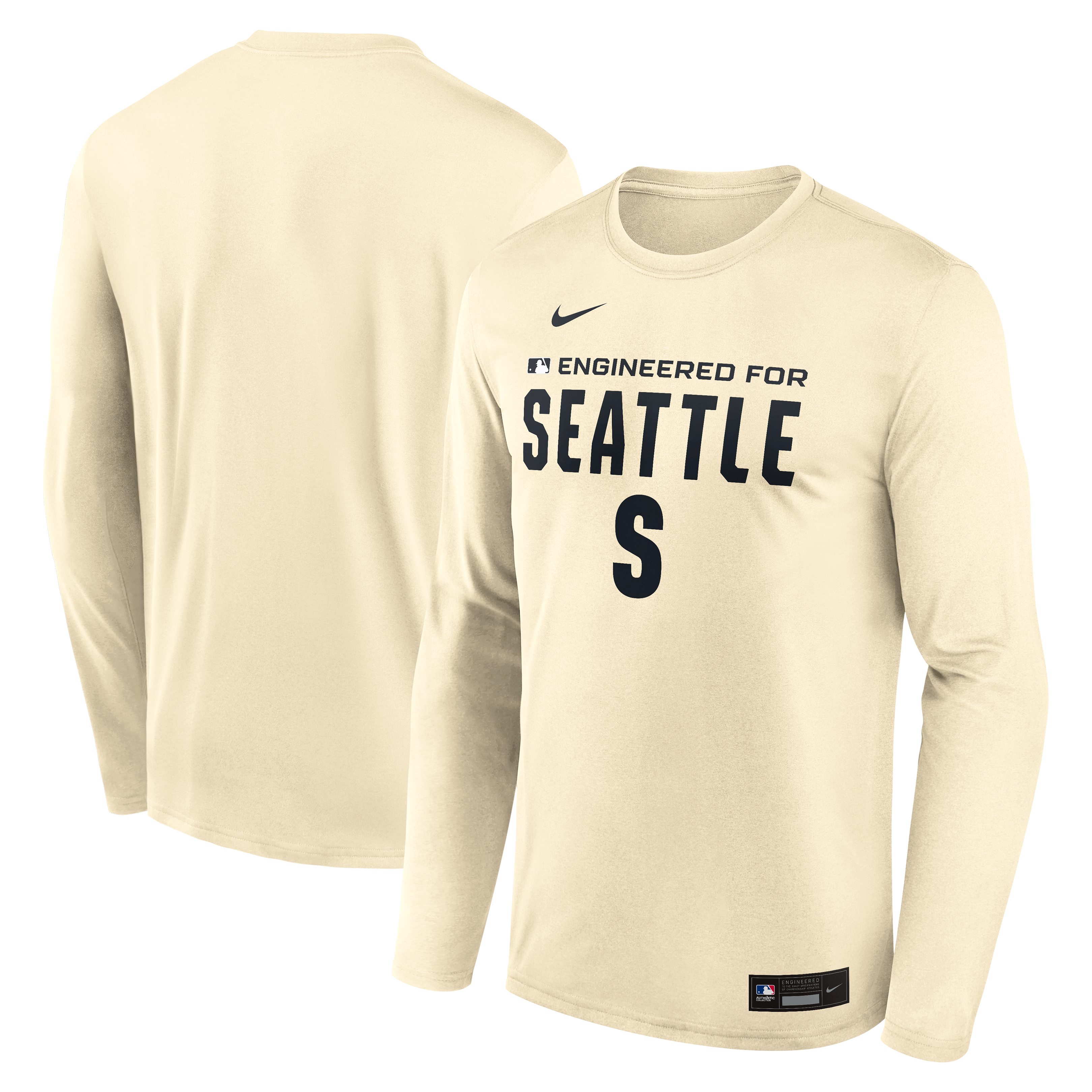 Men's Nike Cream Seattle Mariners Authentic Collection Legend Dri-FIT Long Sleeve T-Shirt